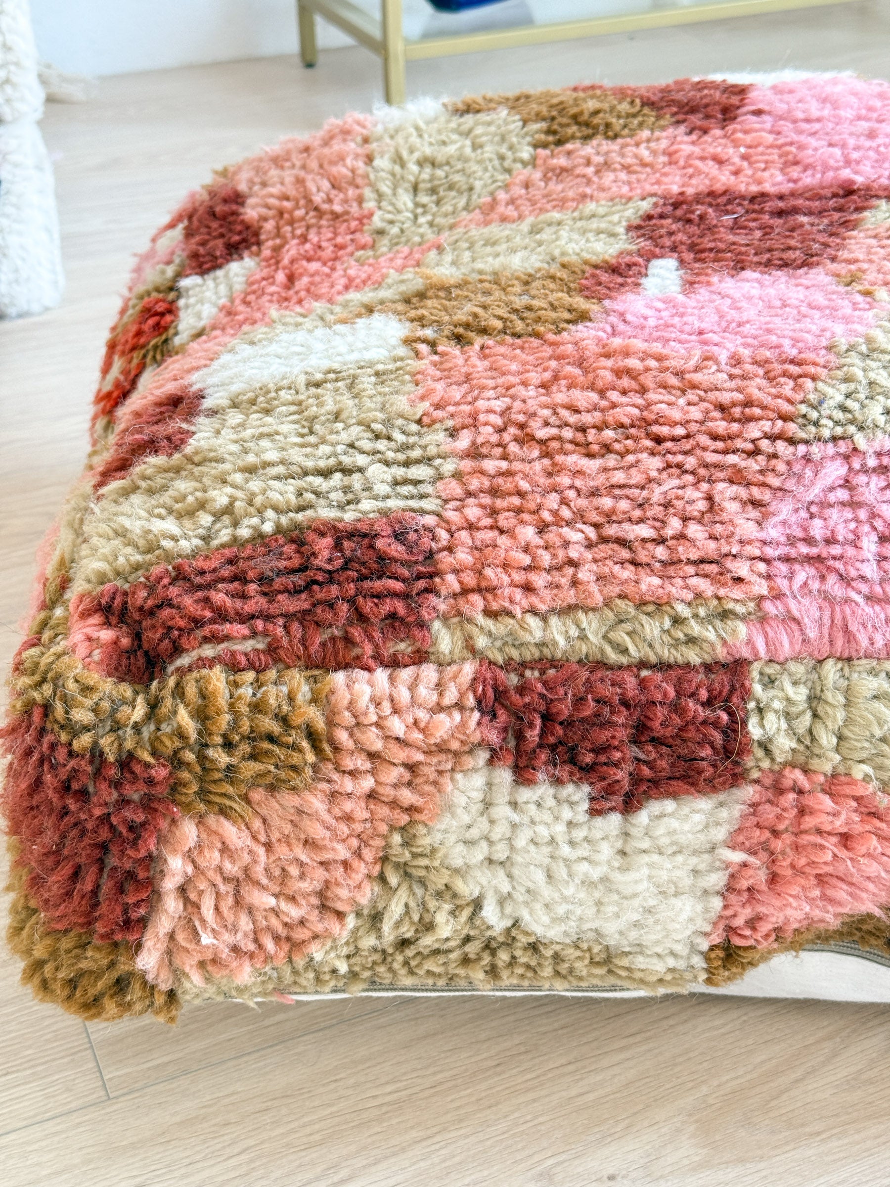 Pouf Marocain, pouf berbère coloré - 60 x 60 cm - n°29