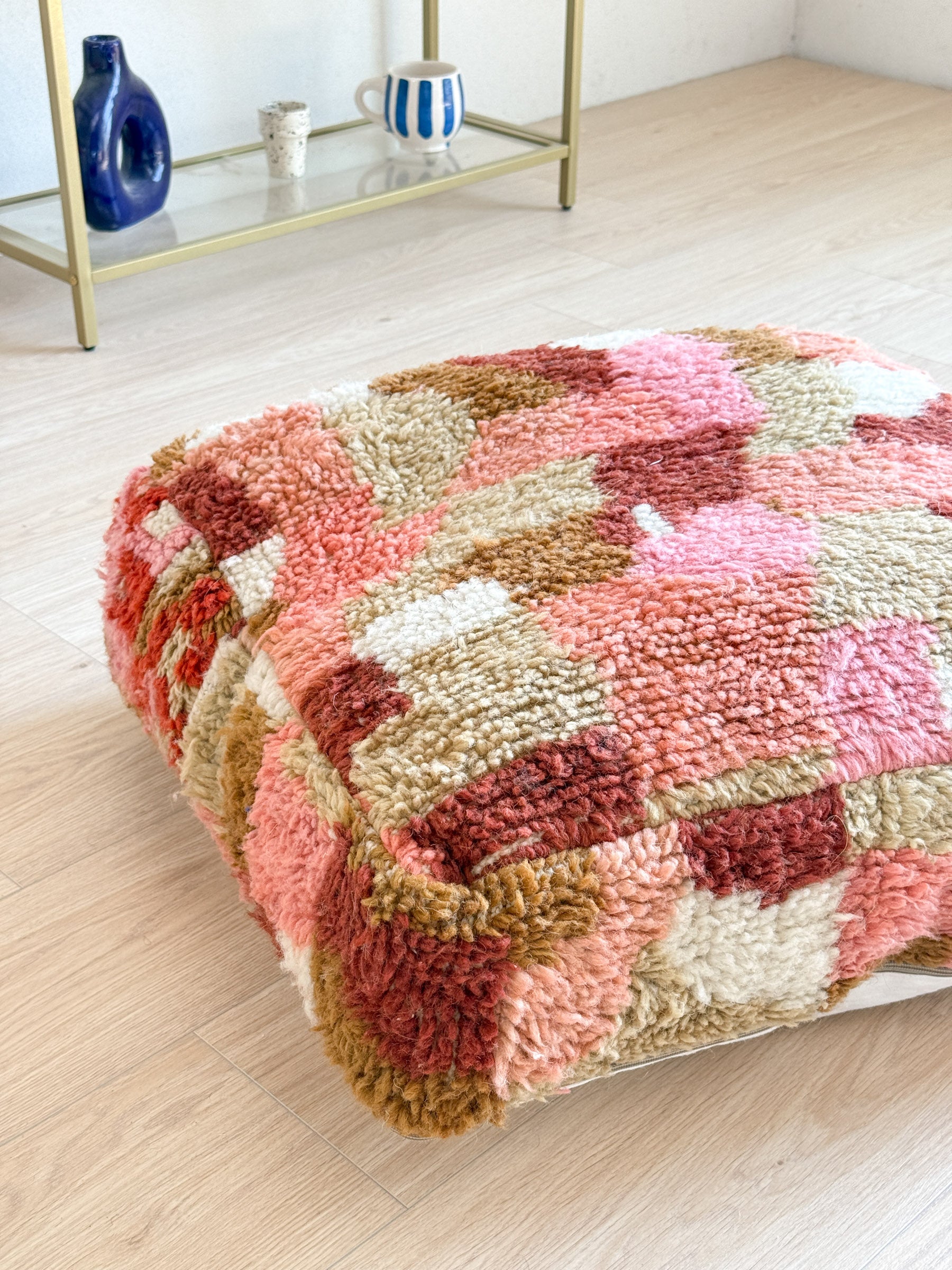 Pouf Marocain, pouf berbère coloré - 60 x 60 cm - n°29