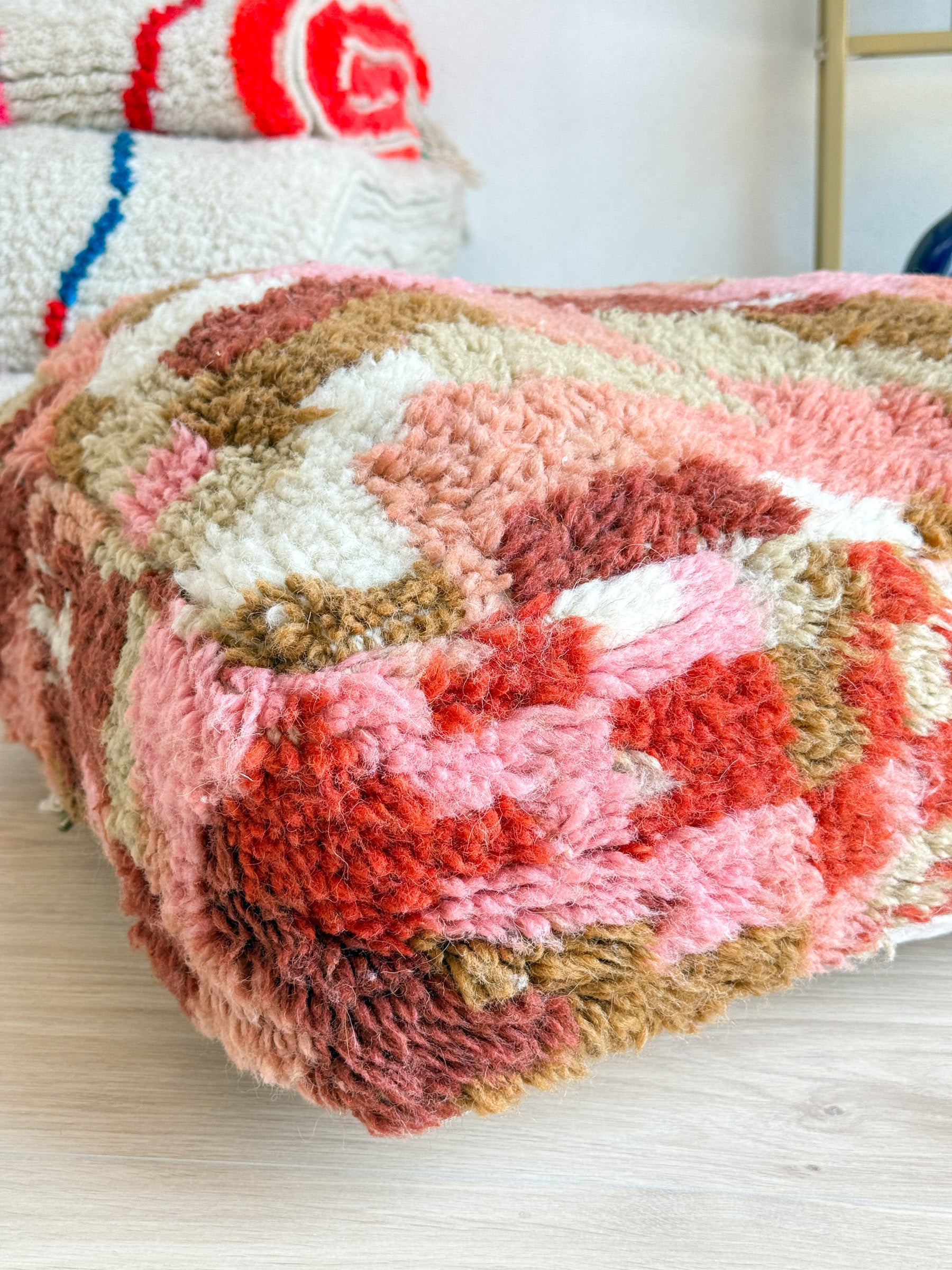 Pouf Marocain, pouf berbère coloré - 60 x 60 cm - n°29