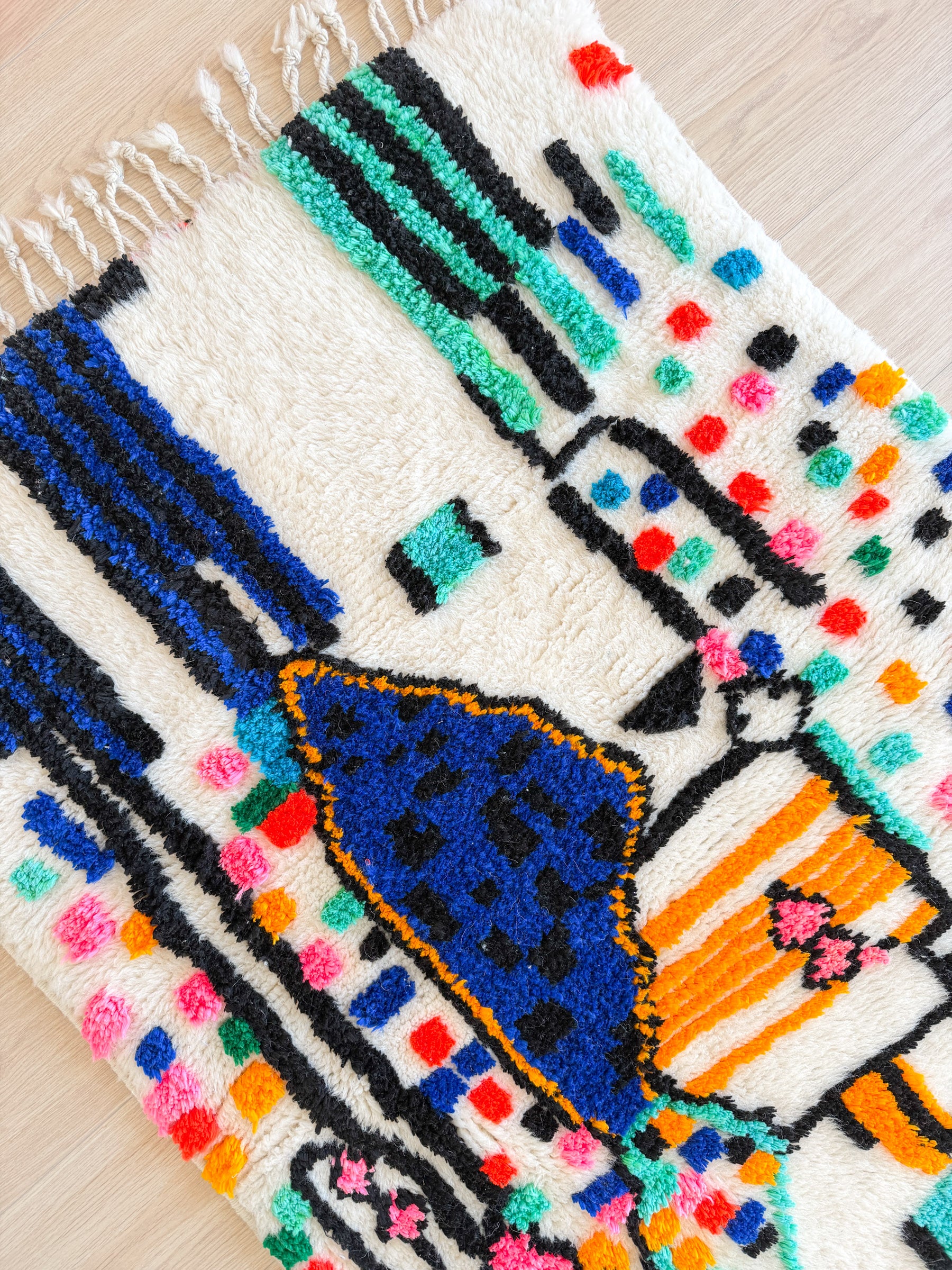 Tapis berbère coloré 93 x 162 cm - n°2459