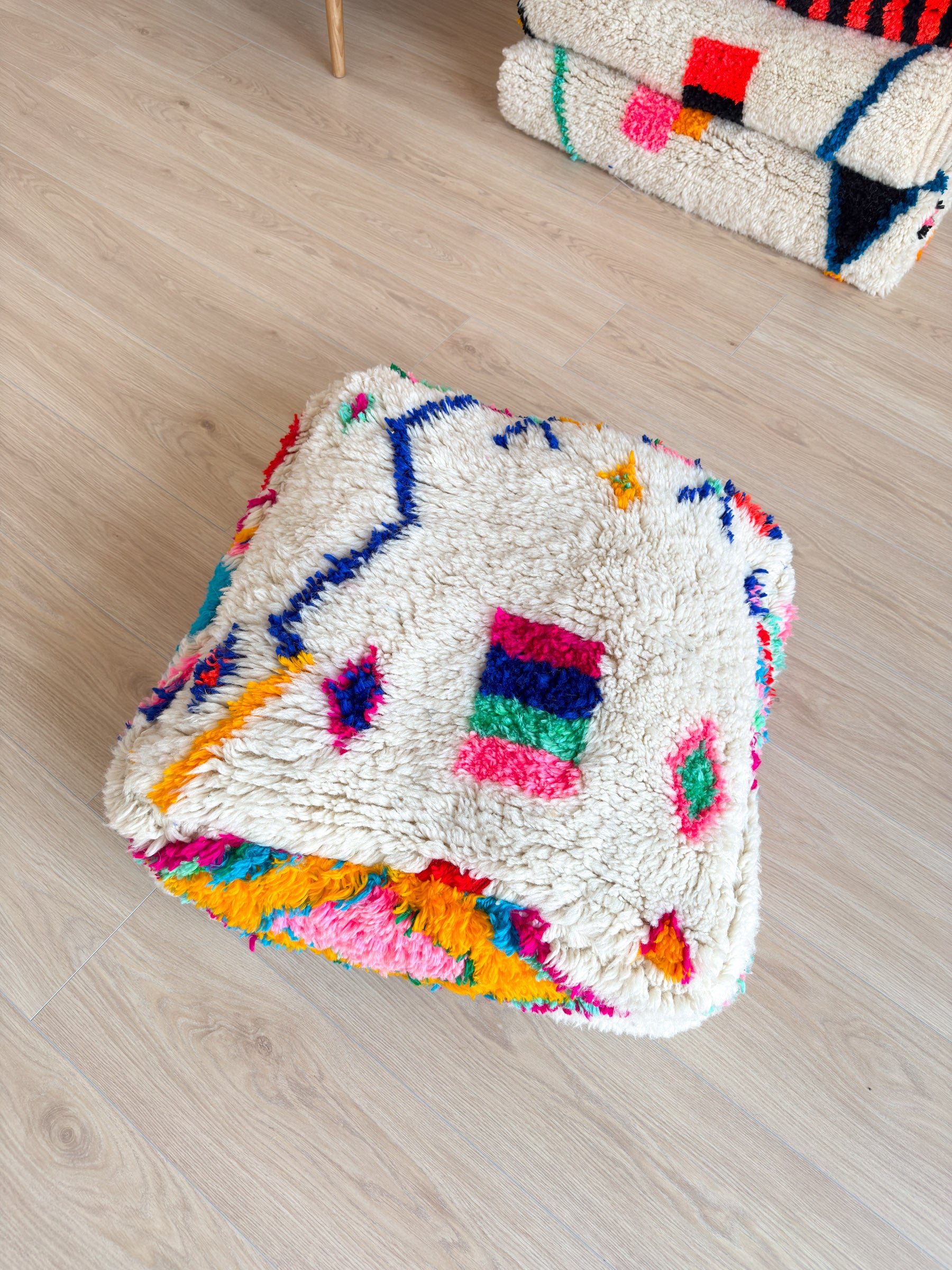 Pouf Marocain, pouf berbère coloré - 60 x 60 cm - n°6