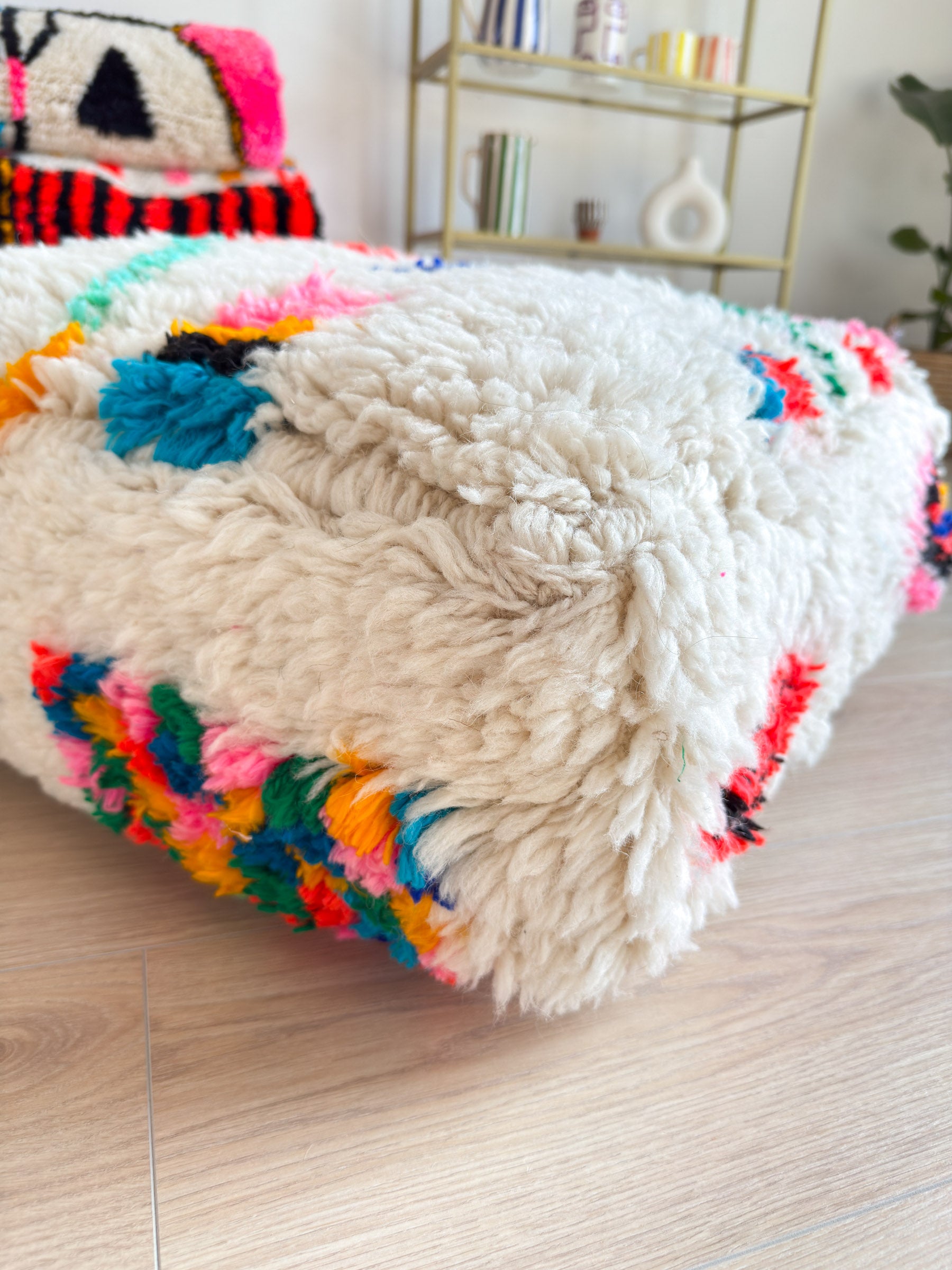 Pouf Marocain, pouf berbère coloré - 60 x 60 cm - n°8