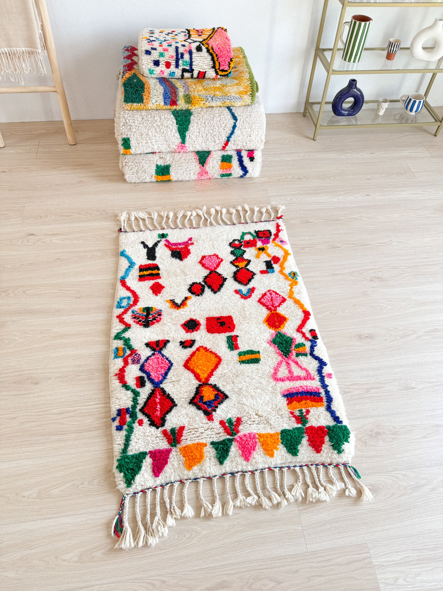 Tapis berbère coloré 85 x 137 cm - n°1922