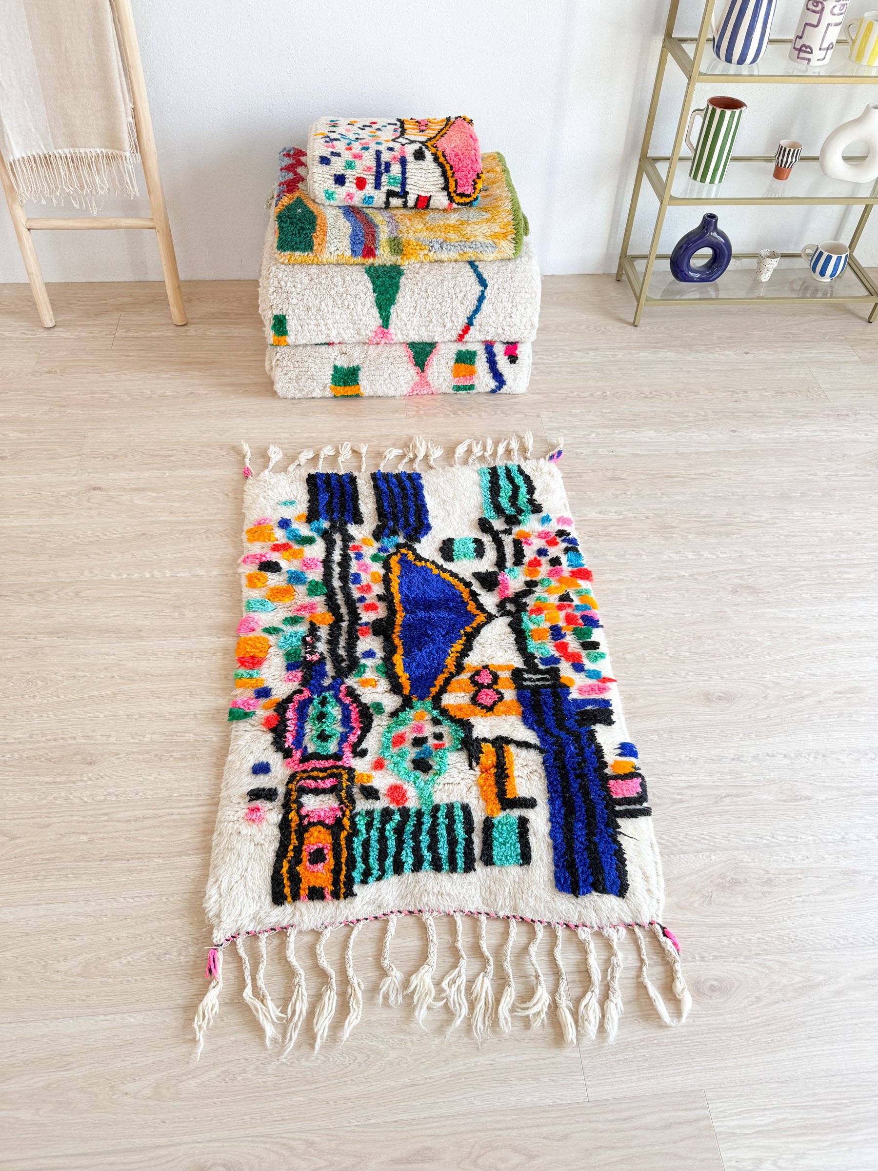 Tapis berbère coloré 83 x 140 cm - n°1971
