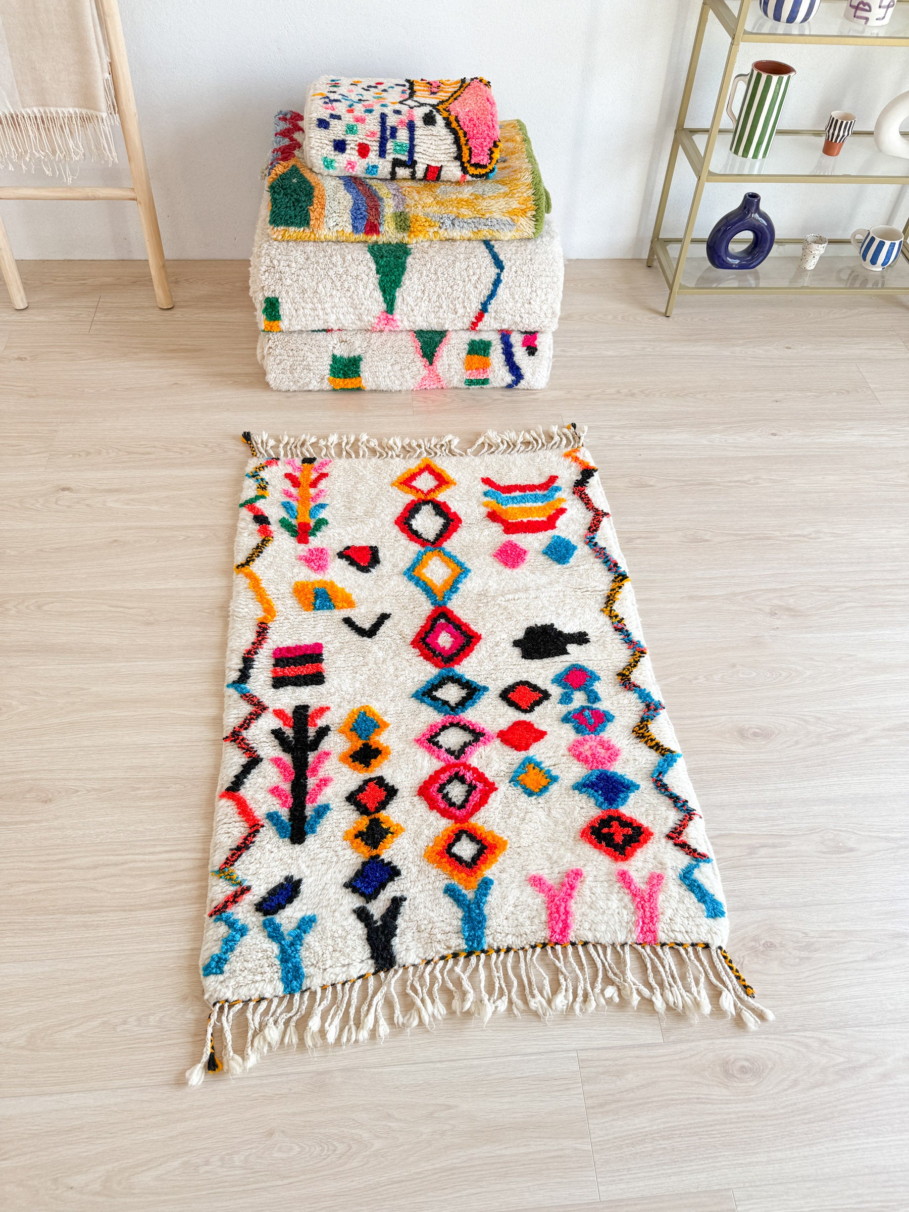 Tapis berbère coloré 85 x 137 cm - n°1991
