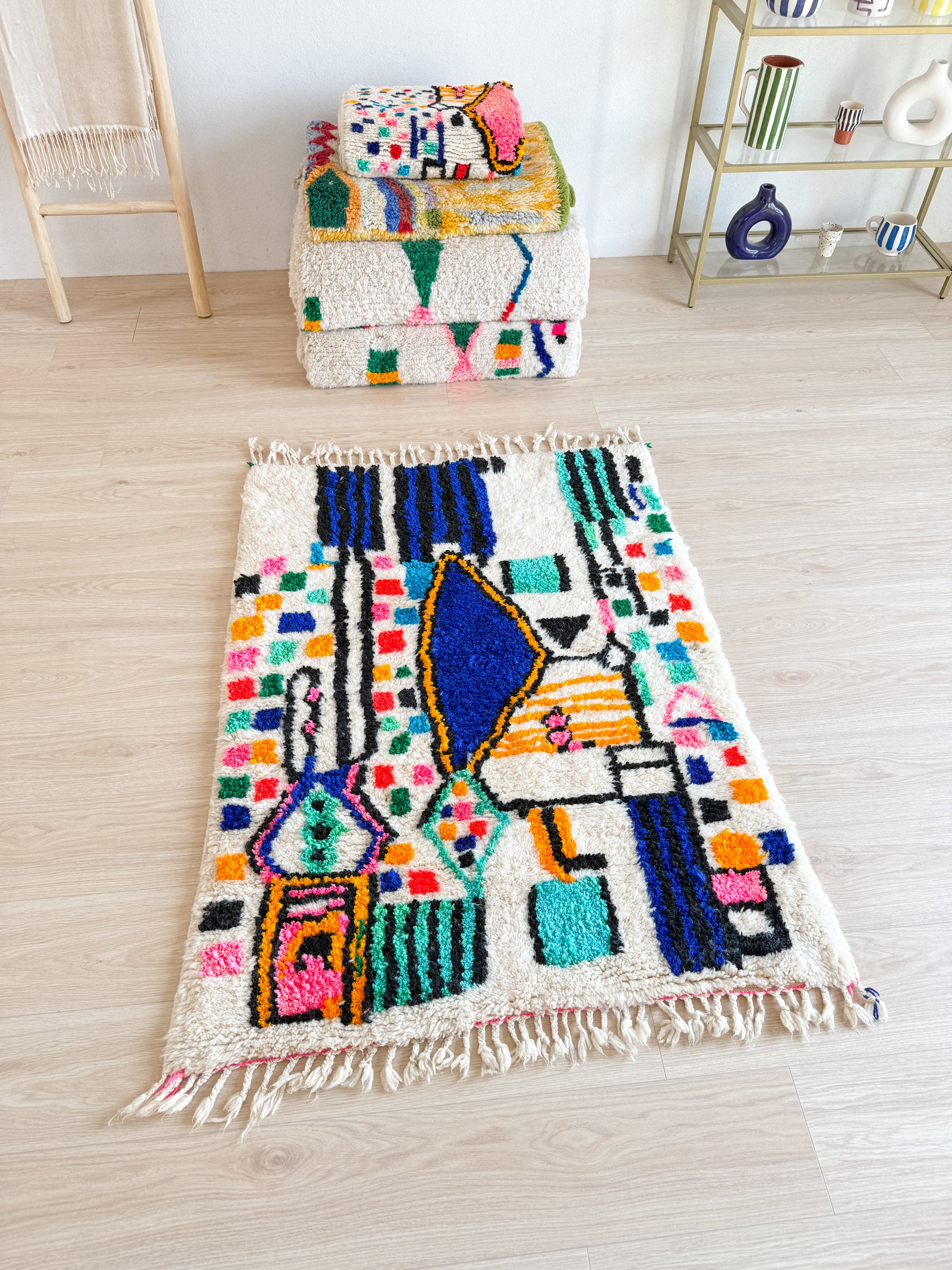 Tapis berbère coloré 102 x 150 cm - n°2094