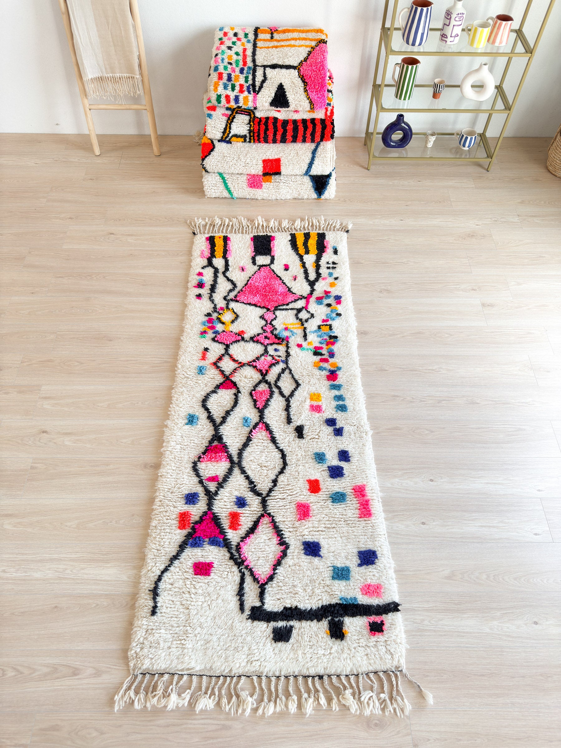 Bunter Berber-Flurteppich 90 x 248 cm – Nr. 1382