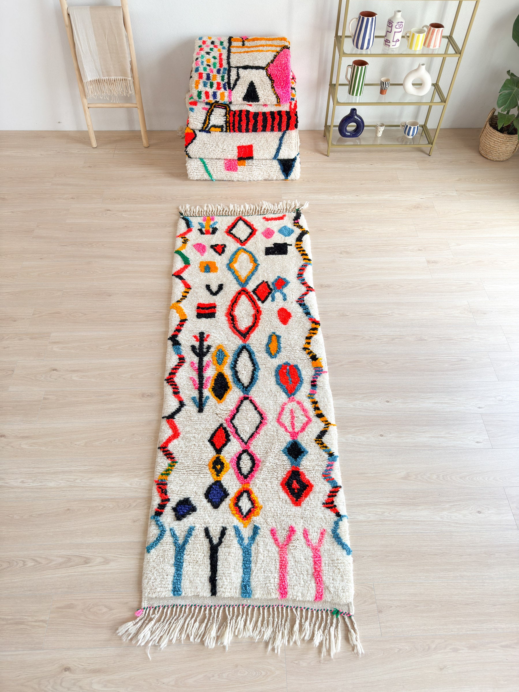 Bunter Berber-Flurteppich 87 x 257 cm – Nr. 1610