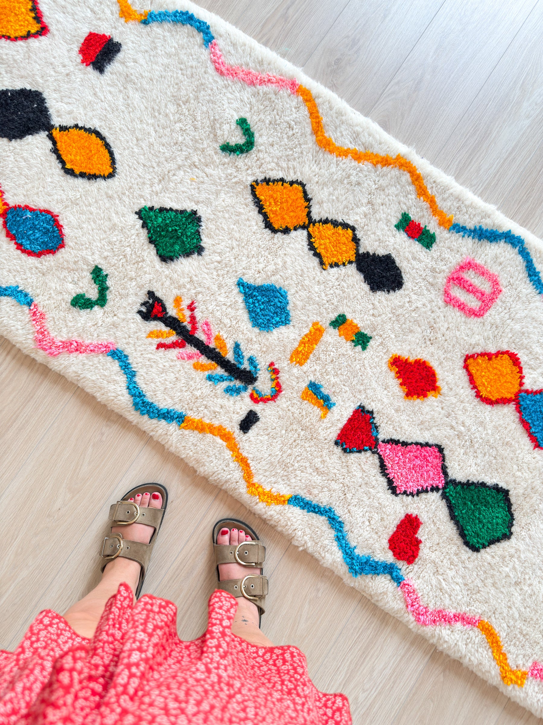Tapis de couloir berbère coloré 90 x 295 cm - n°2237