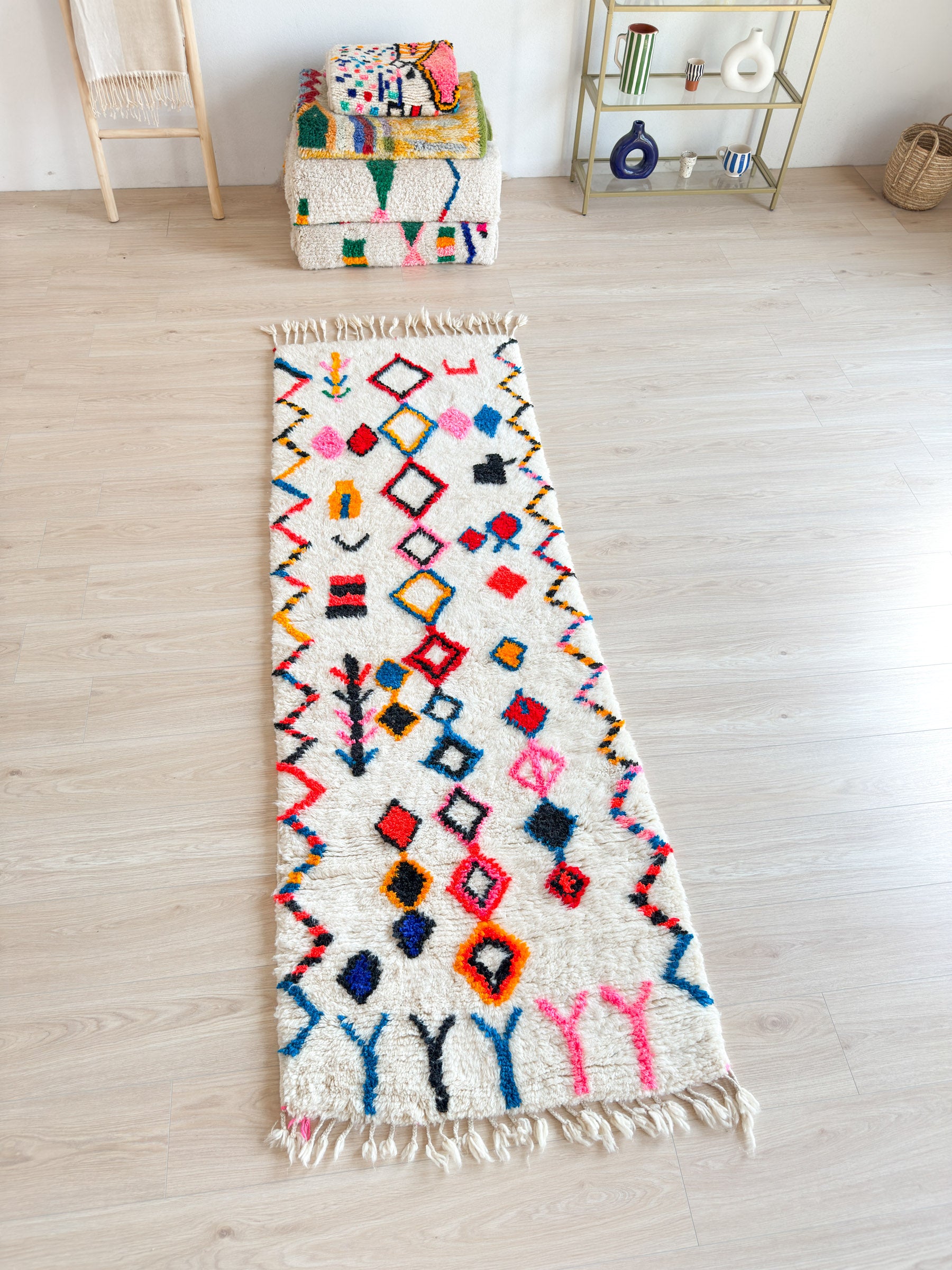 Tapis de couloir berbère coloré 85 x 260 cm - n°1960