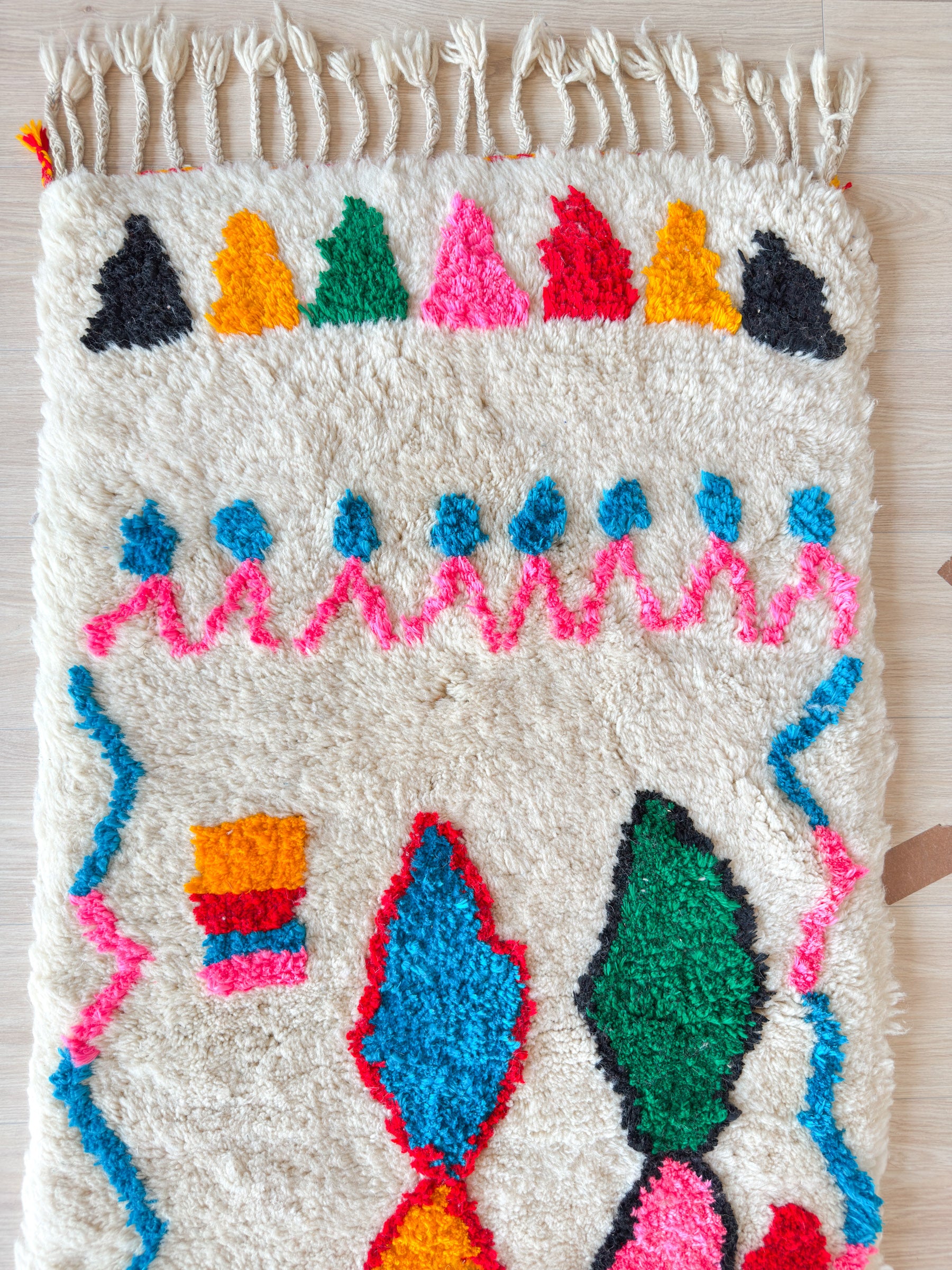 Tapis de couloir berbère coloré 83 x 445 cm - n°2225