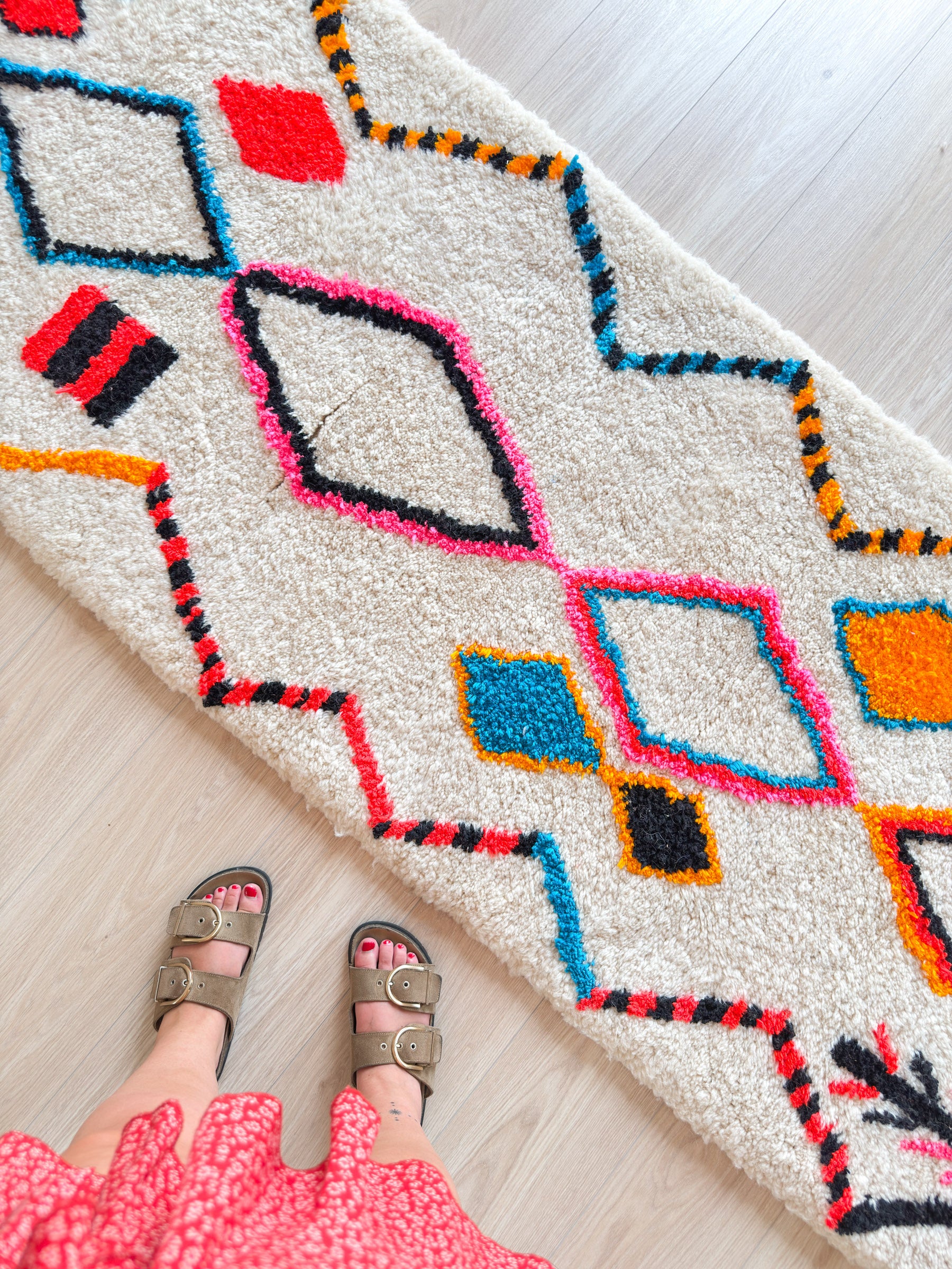 Tapis de couloir berbère coloré 87 x 427 cm - n°2215
