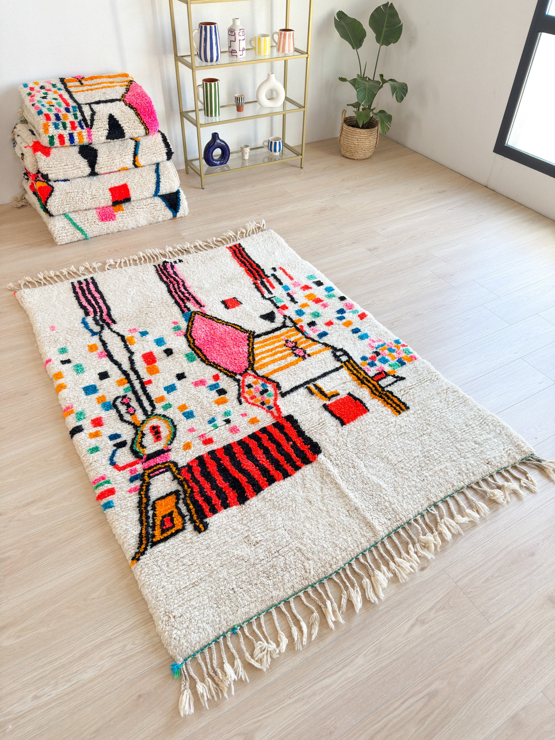 Colorful Berber rug 150 x 218 cm - n°1888