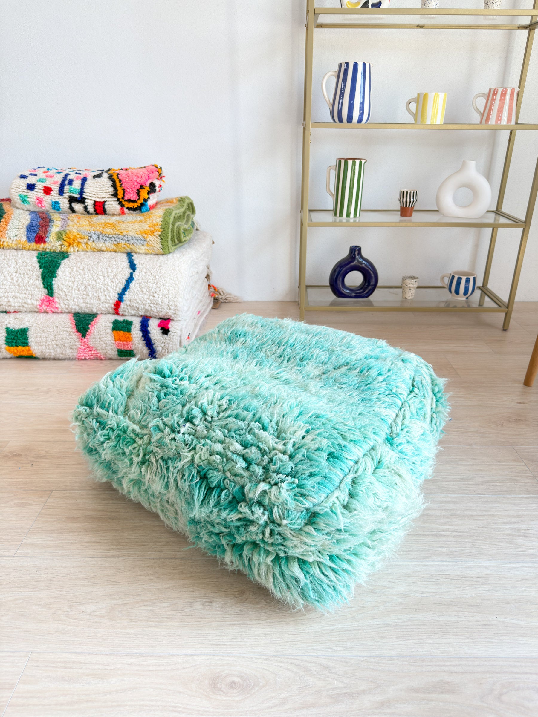Pouf Marocain, pouf berbère coloré - 60 x 60 cm - n°42