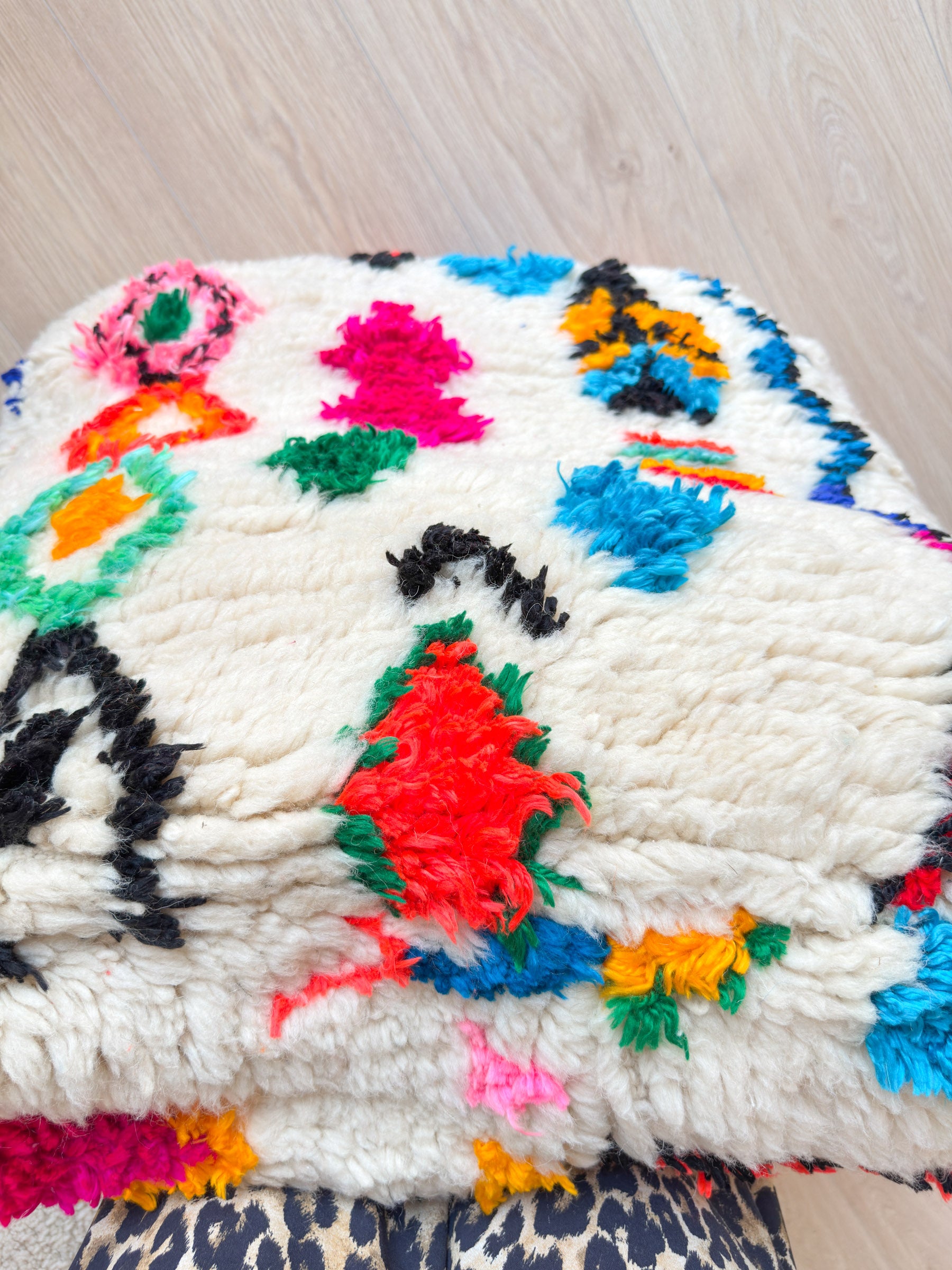 Pouf Marocain, pouf berbère coloré - 60 x 60 cm - n°57