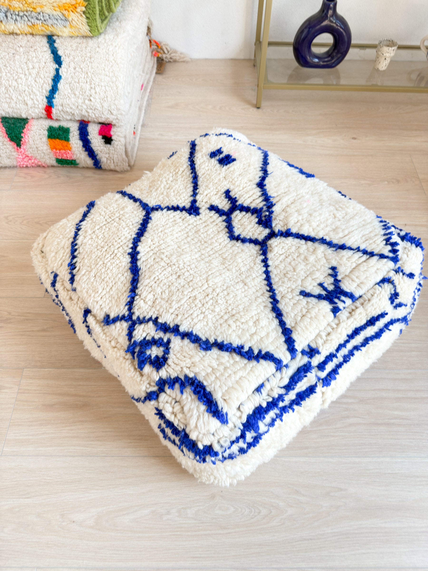 Pouf Marocain, pouf berbère coloré - 60 x 60 cm - n°53