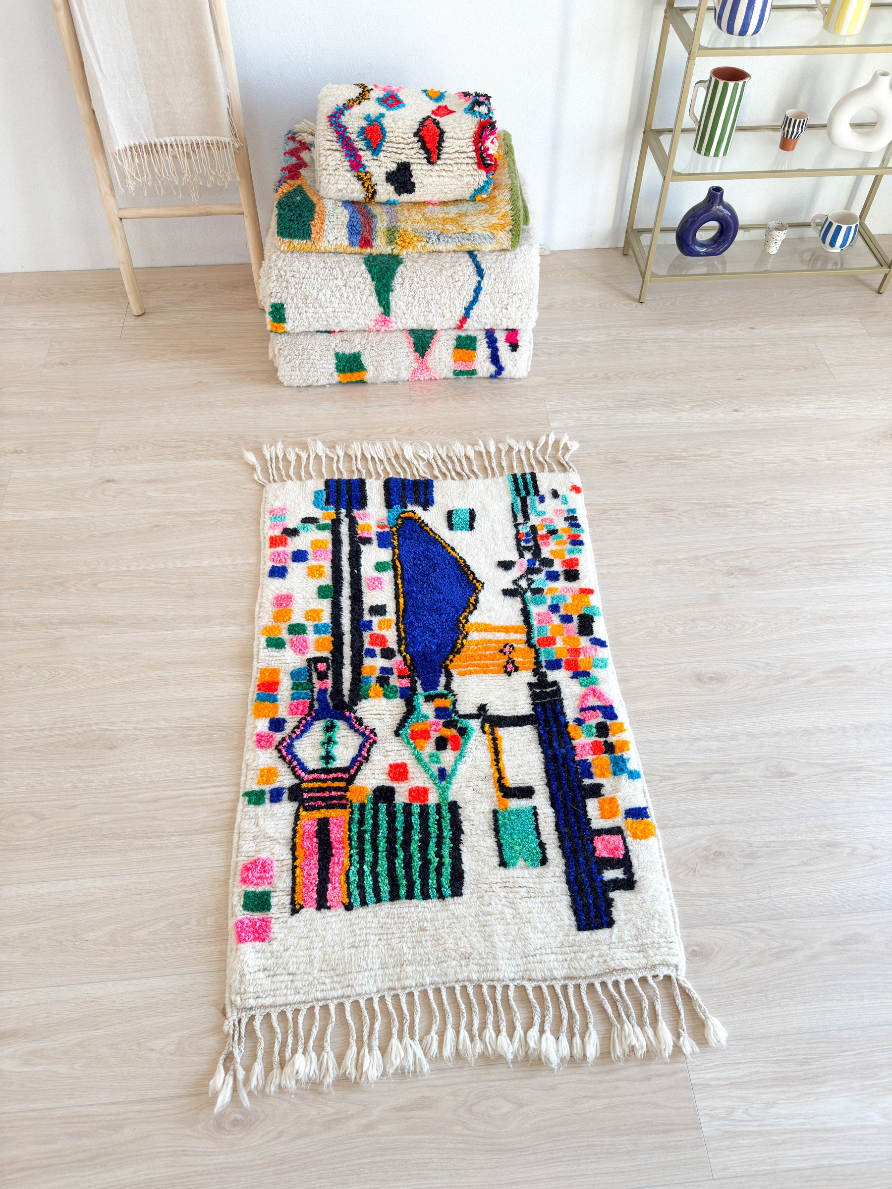 Tapis berbère coloré 84 x 156 cm - n°2321