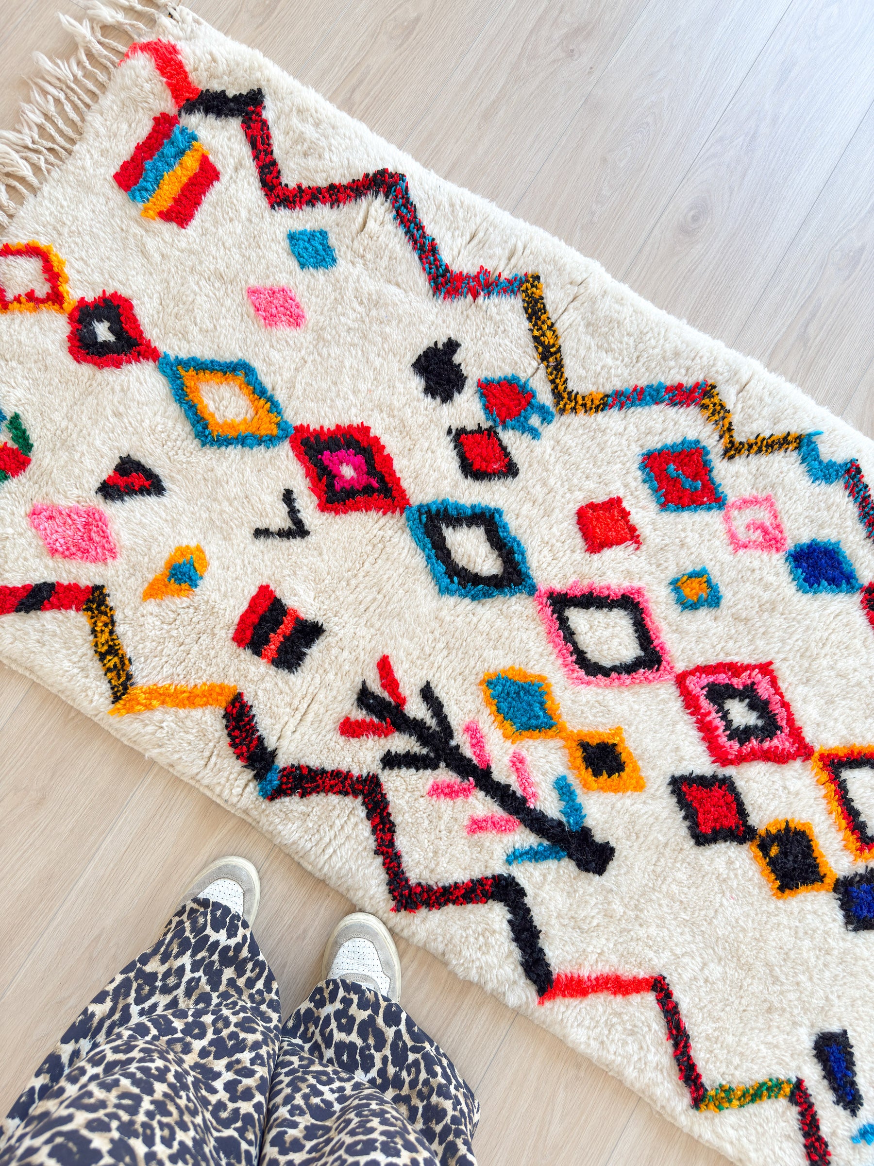 Tapis berbère coloré 93 x 195 cm - n°2330