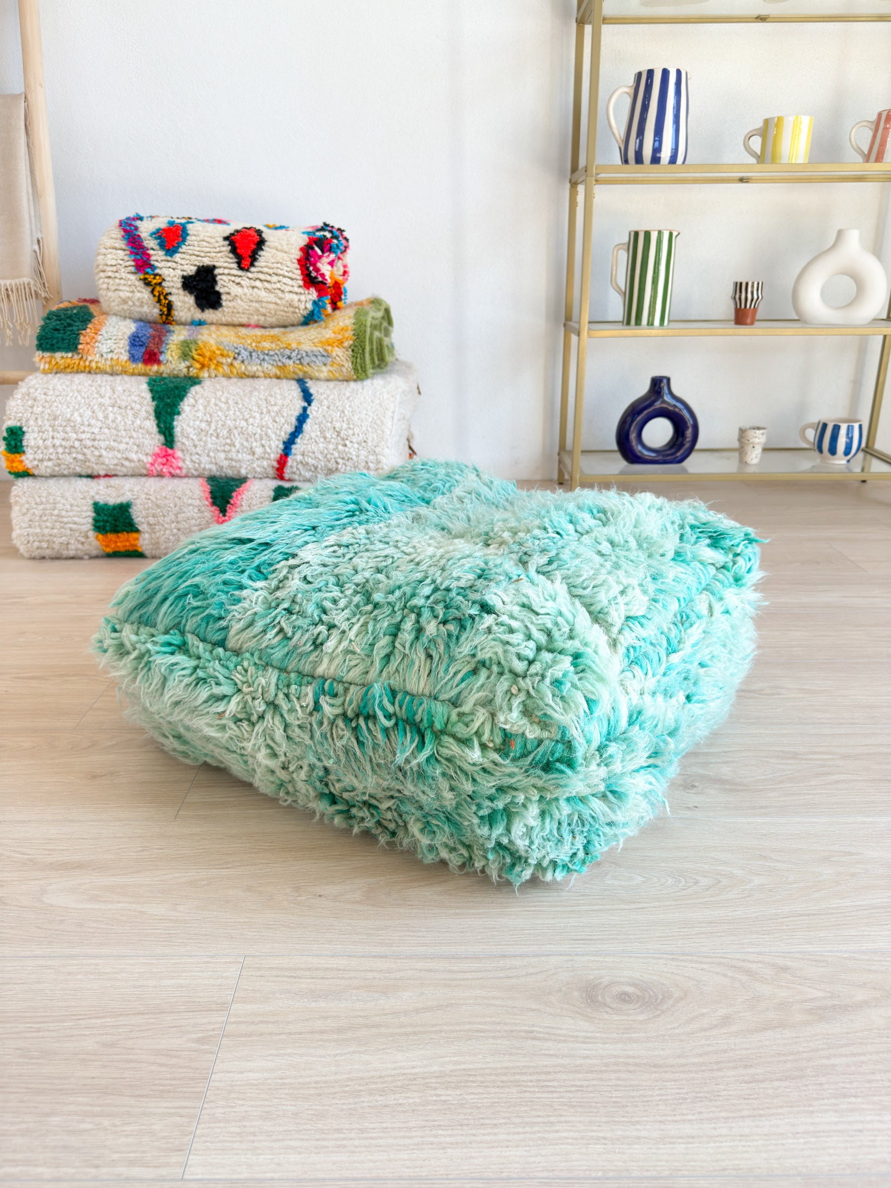 Pouf Marocain, pouf berbère coloré - 60 x 60 cm - n°61