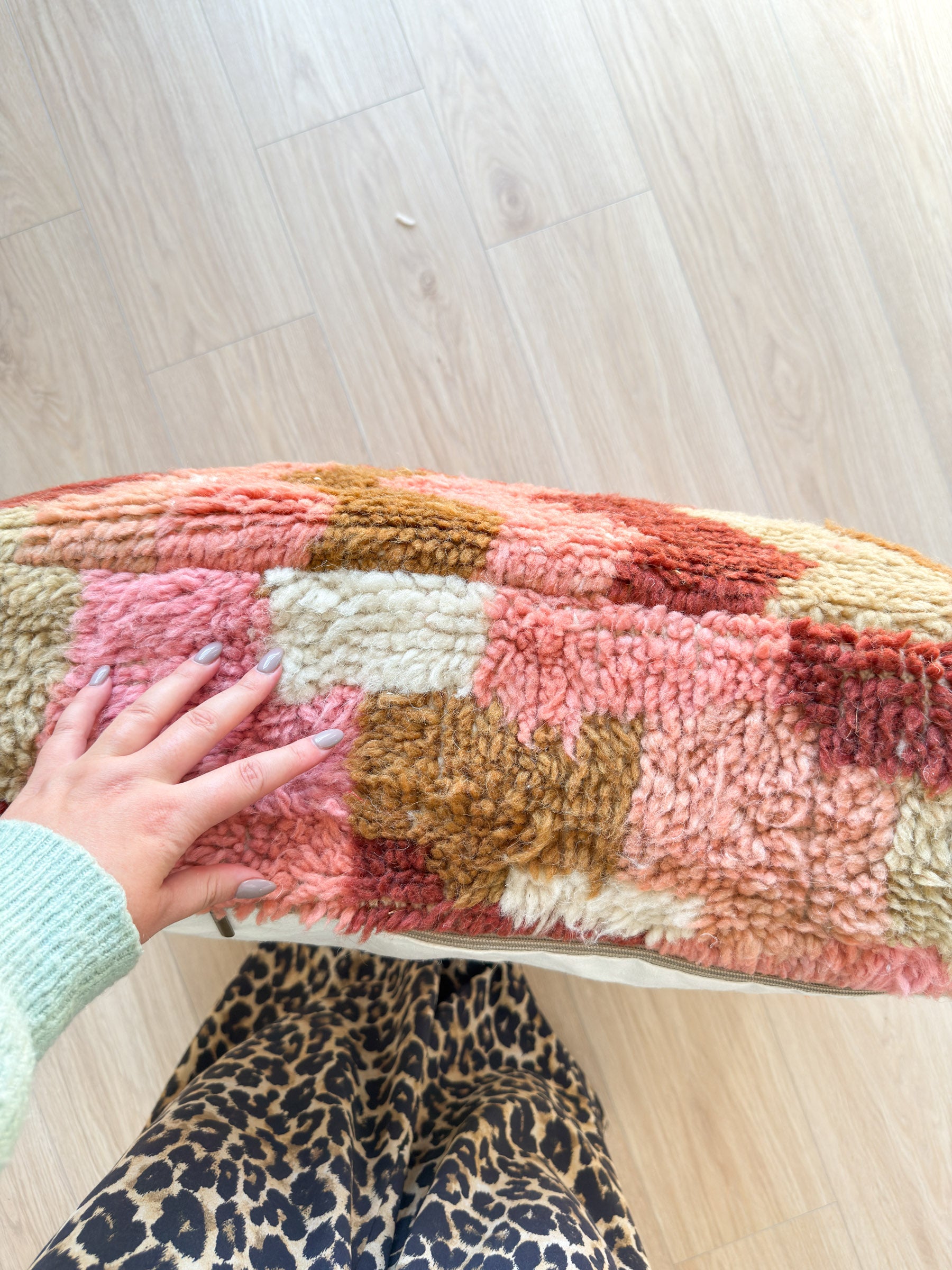 Pouf Marocain, pouf berbère coloré - 60 x 60 cm - n°30