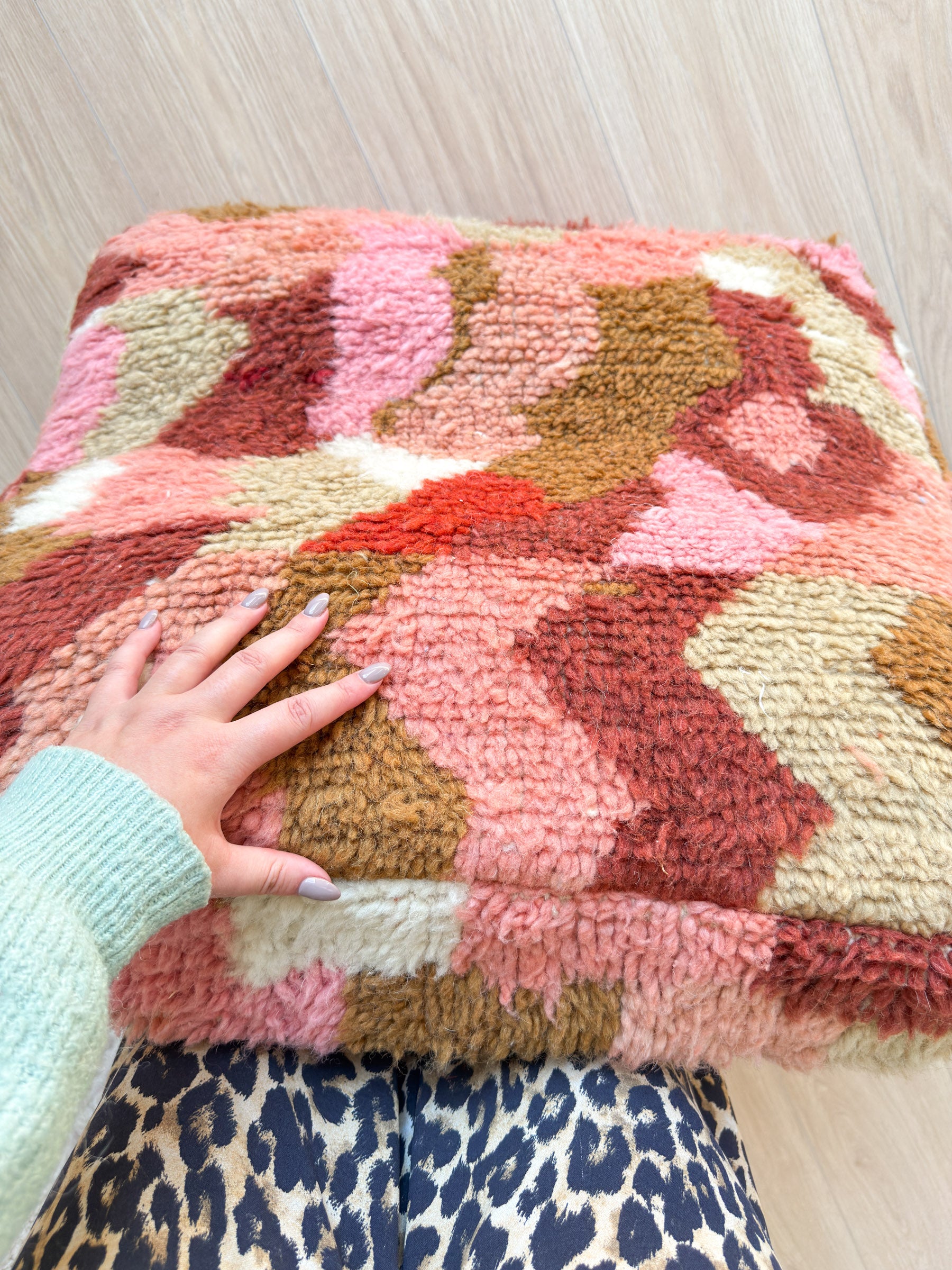 Pouf Marocain, pouf berbère coloré - 60 x 60 cm - n°30