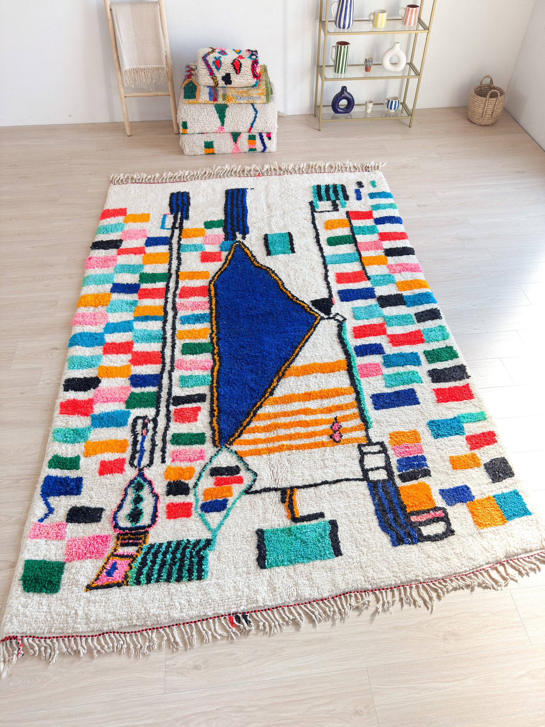 Bunter Berberteppich 213 x 331 cm - Nr. 2304