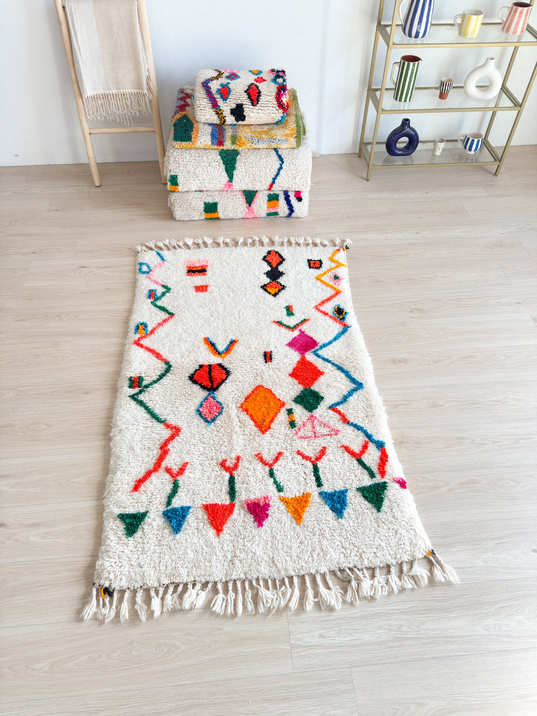 Bunter Berberteppich 105 x 184 cm - Nr. 2358