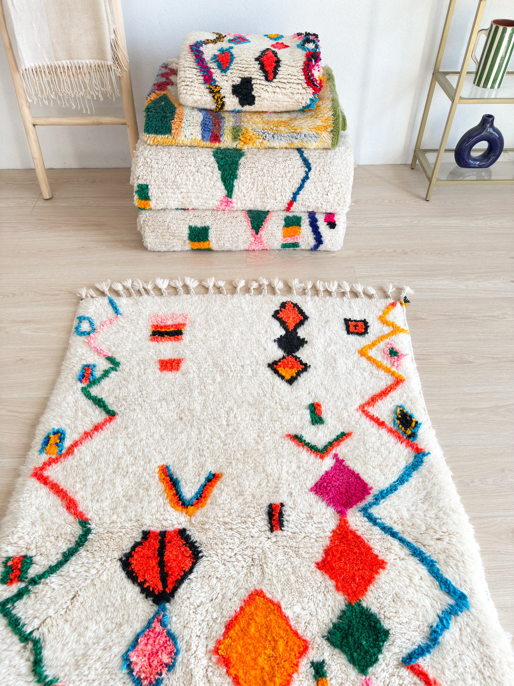 Bunter Berberteppich 105 x 184 cm - Nr. 2358