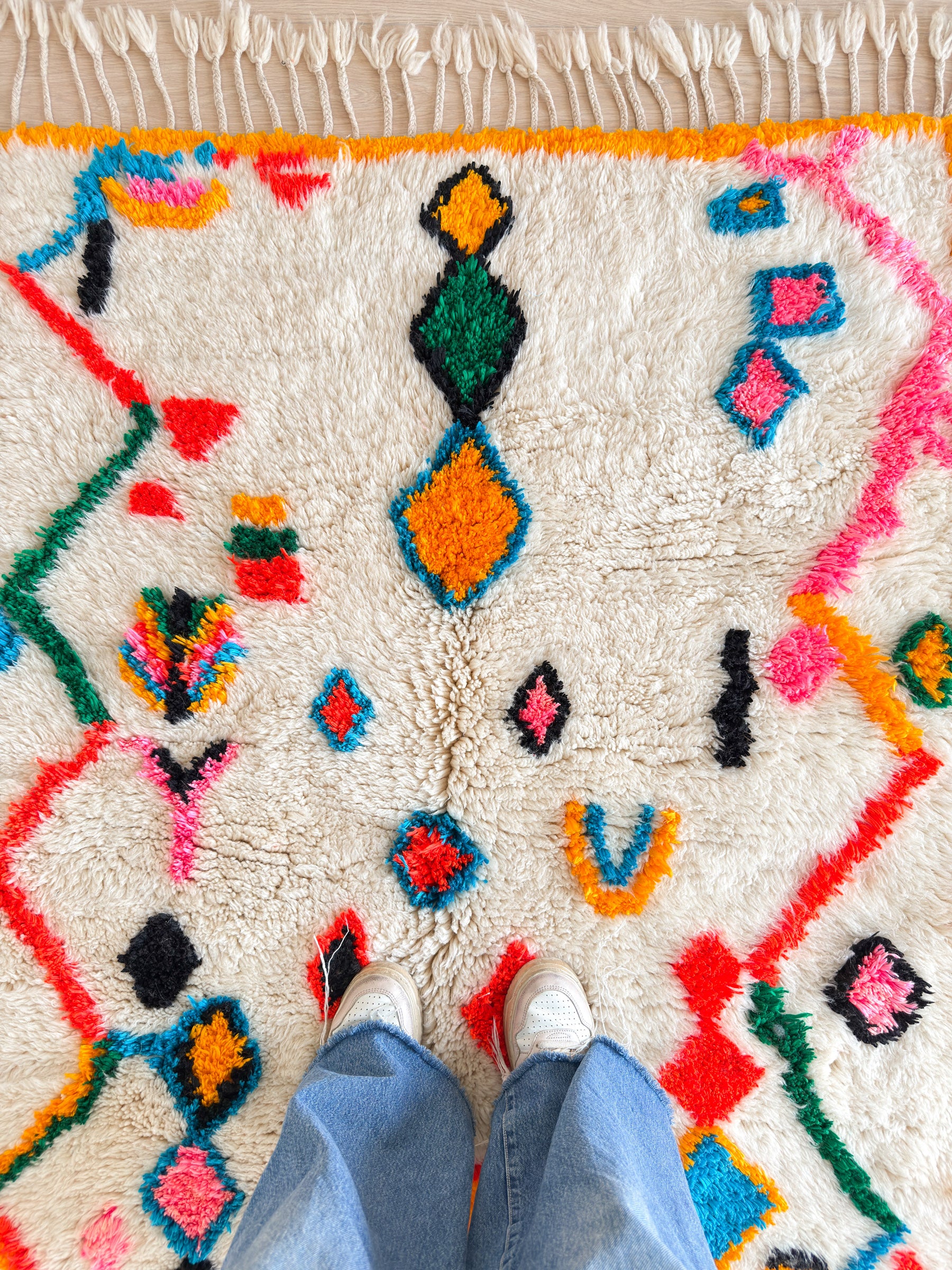 Bunter Berberteppich 125 x 206 cm - Nr. 2398