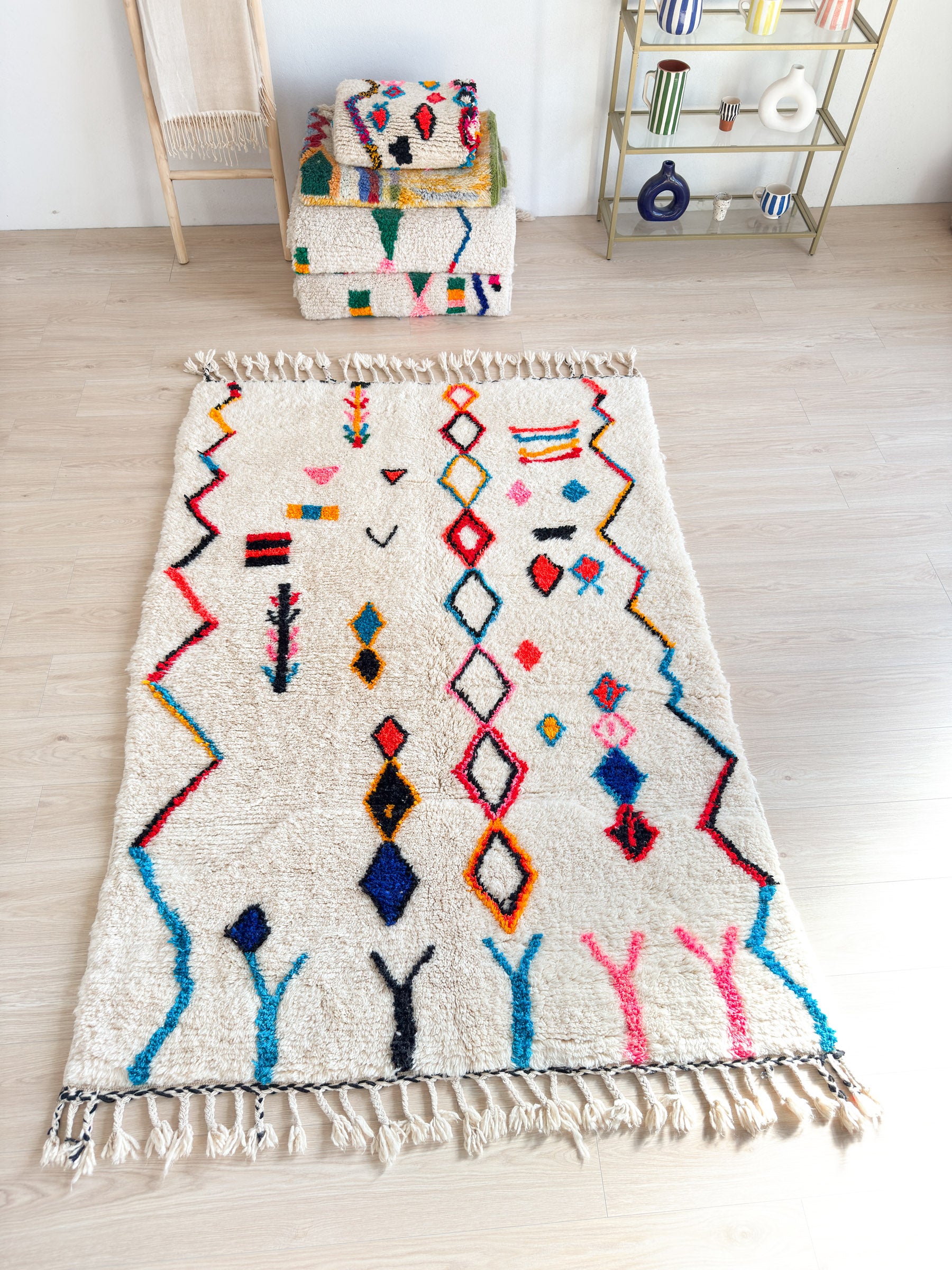 Bunter Berberteppich 151 x 235 cm - Nr. 2353