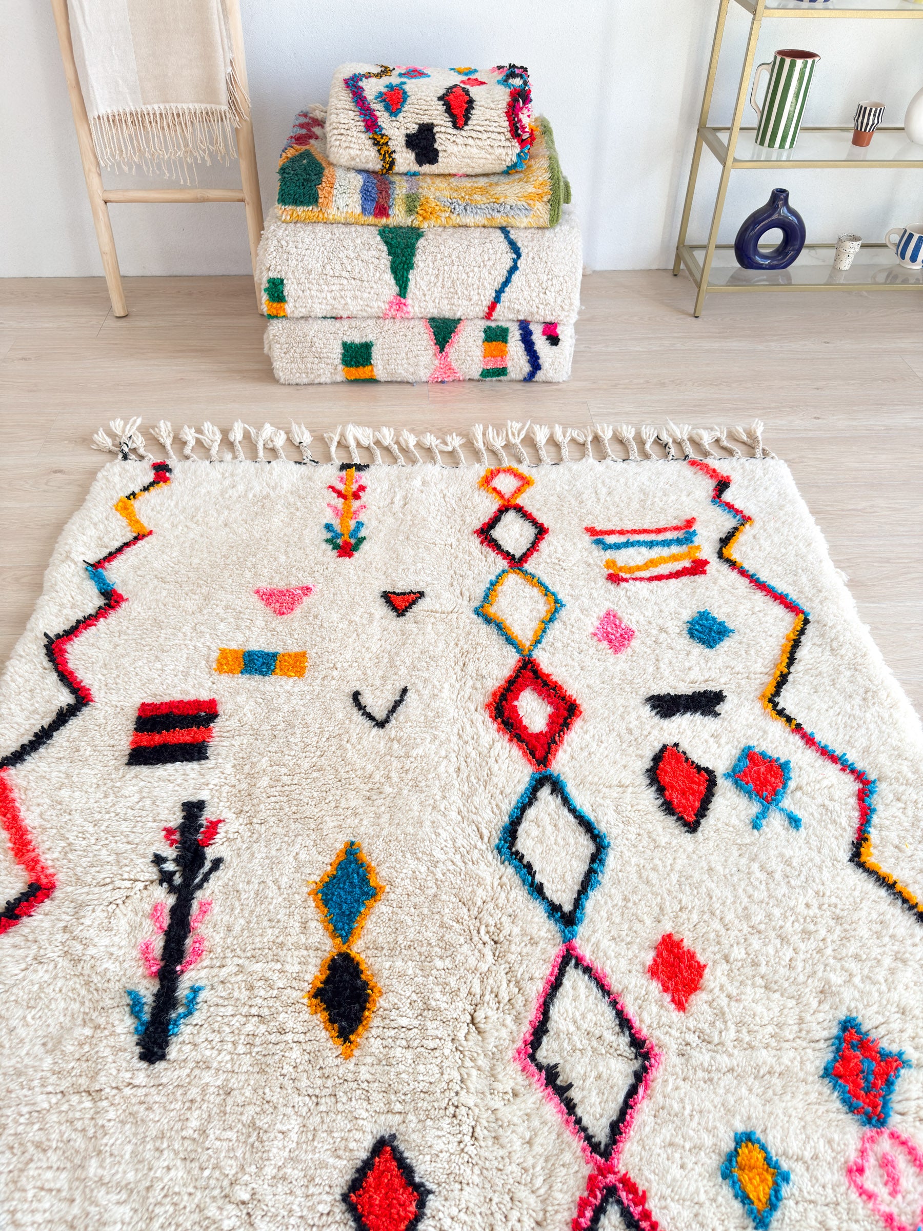 Bunter Berberteppich 151 x 235 cm - Nr. 2353