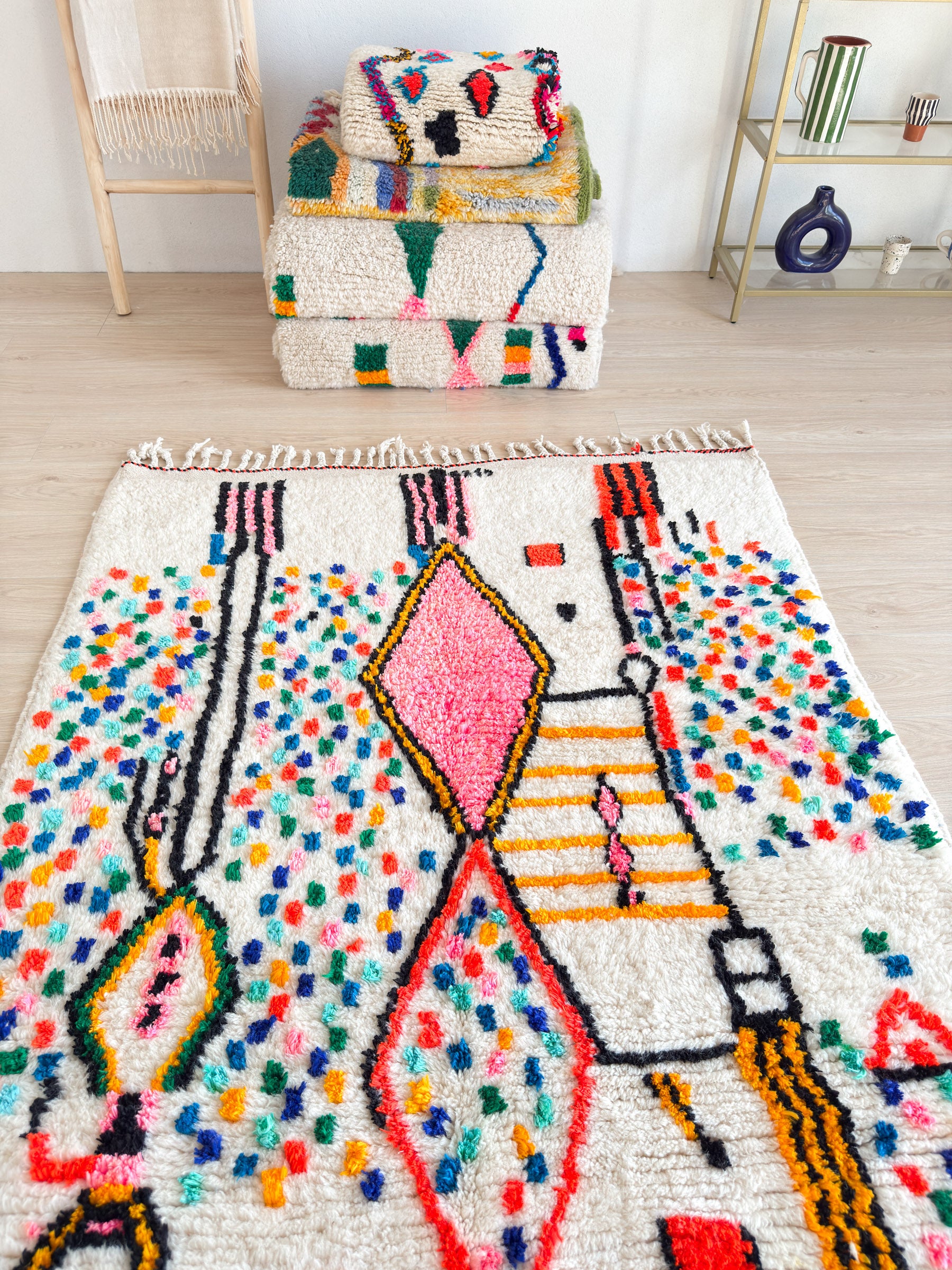 Bunter Berberteppich 137 x 218 cm - Nr. 2400