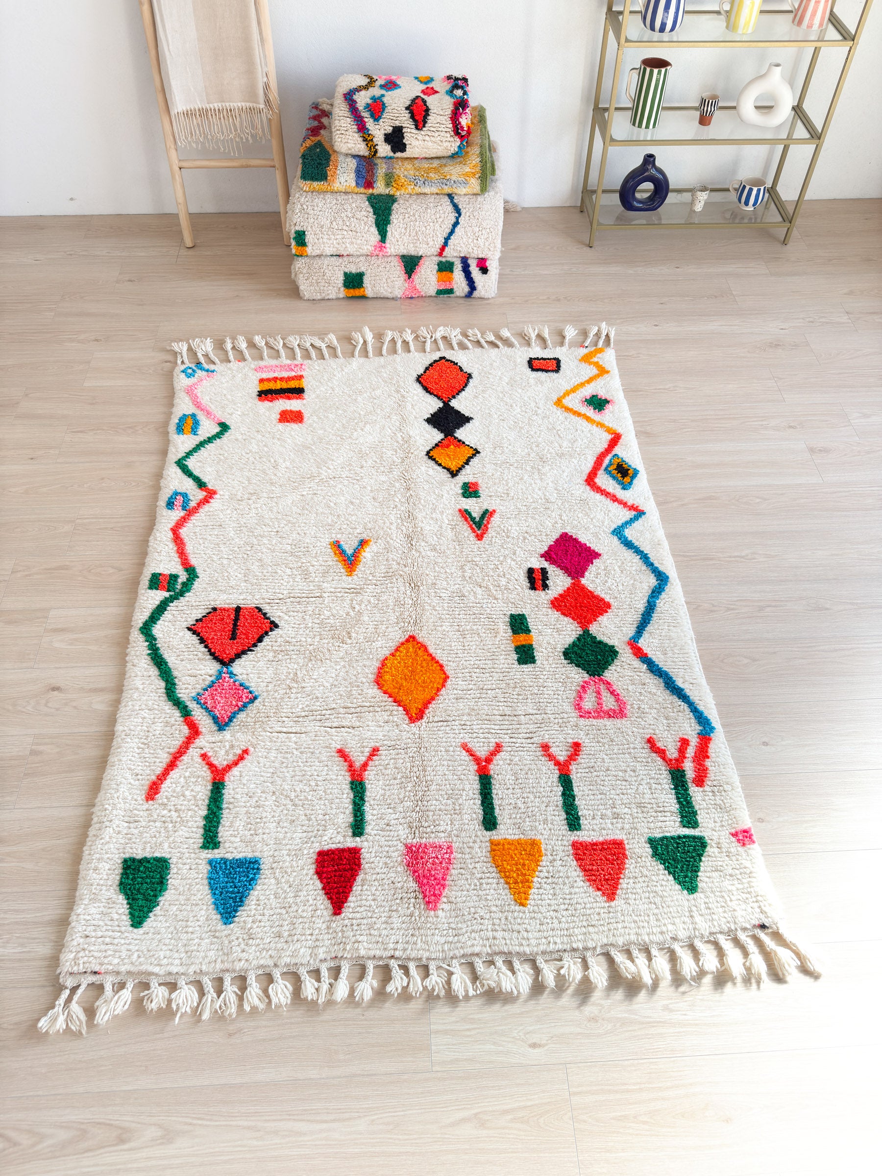 Bunter Berberteppich 150 x 223 cm - Nr. 2379