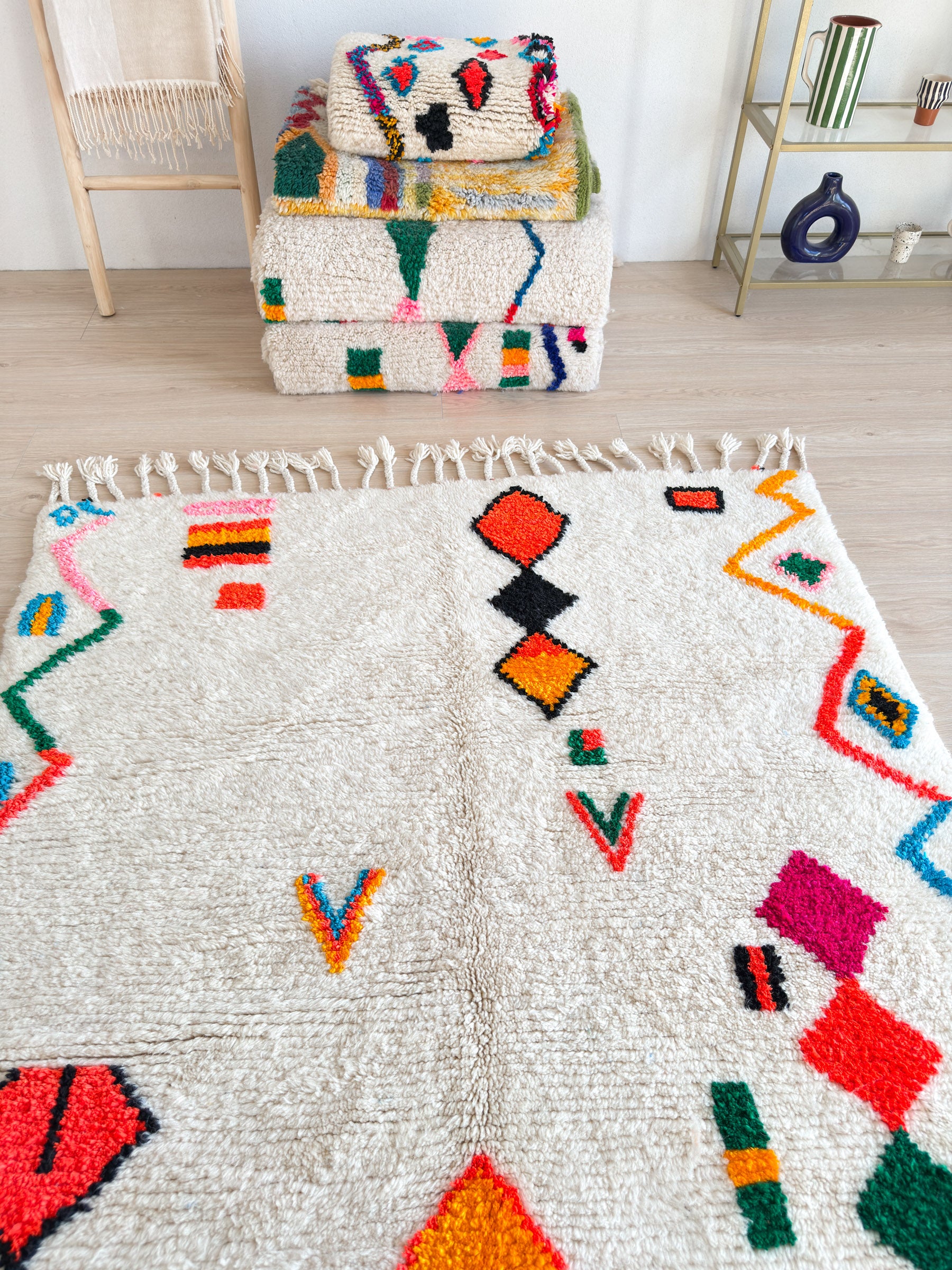 Bunter Berberteppich 150 x 223 cm - Nr. 2379