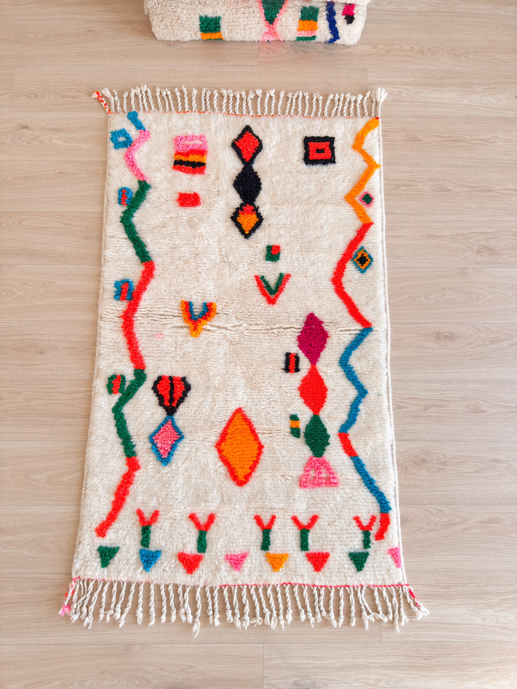 Tapis berbère coloré 96 x 176 cm - n°2456