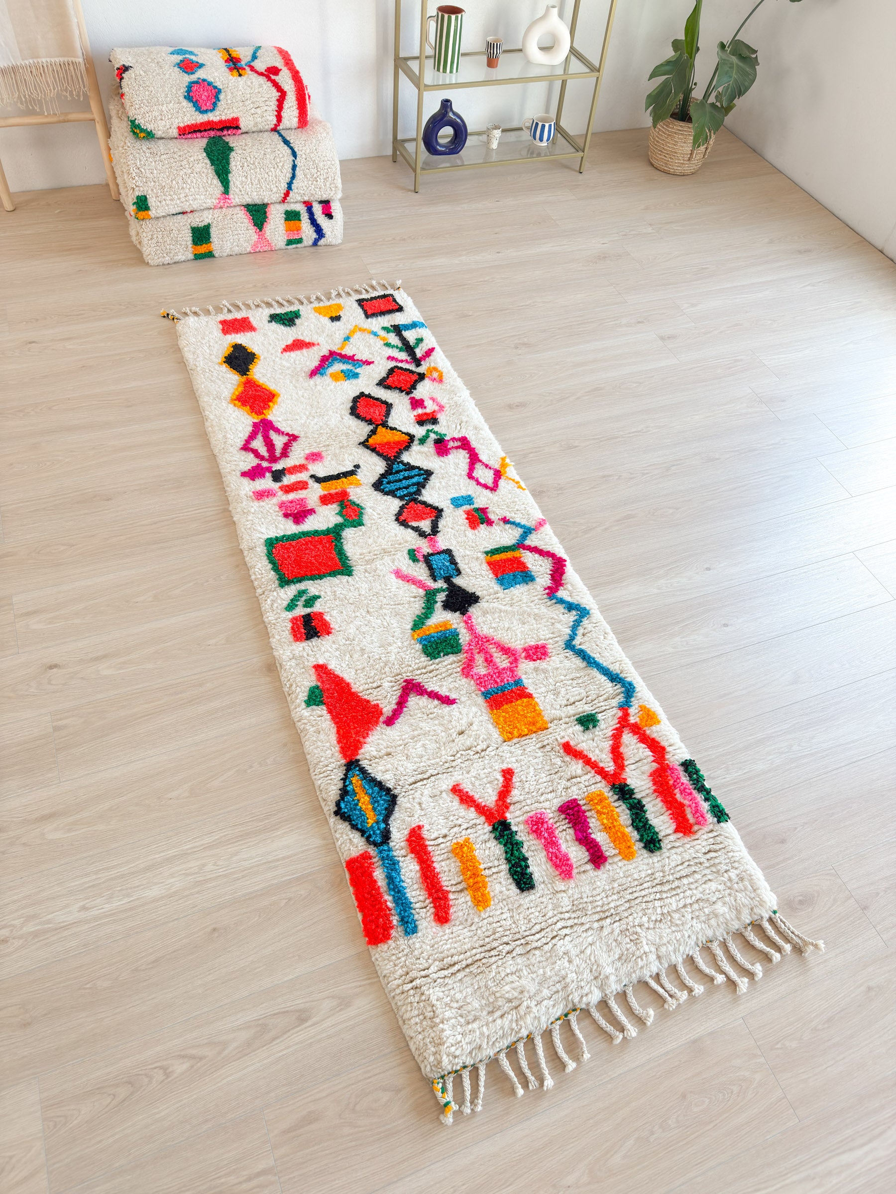 Tapis de couloir berbère coloré 85 x 265 cm - n°2159