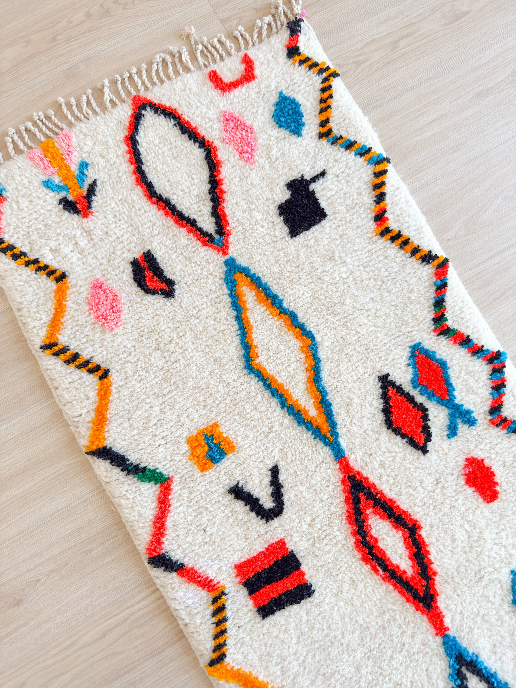 Colorful Berber runner rug 79 x 257 cm - no. 2167