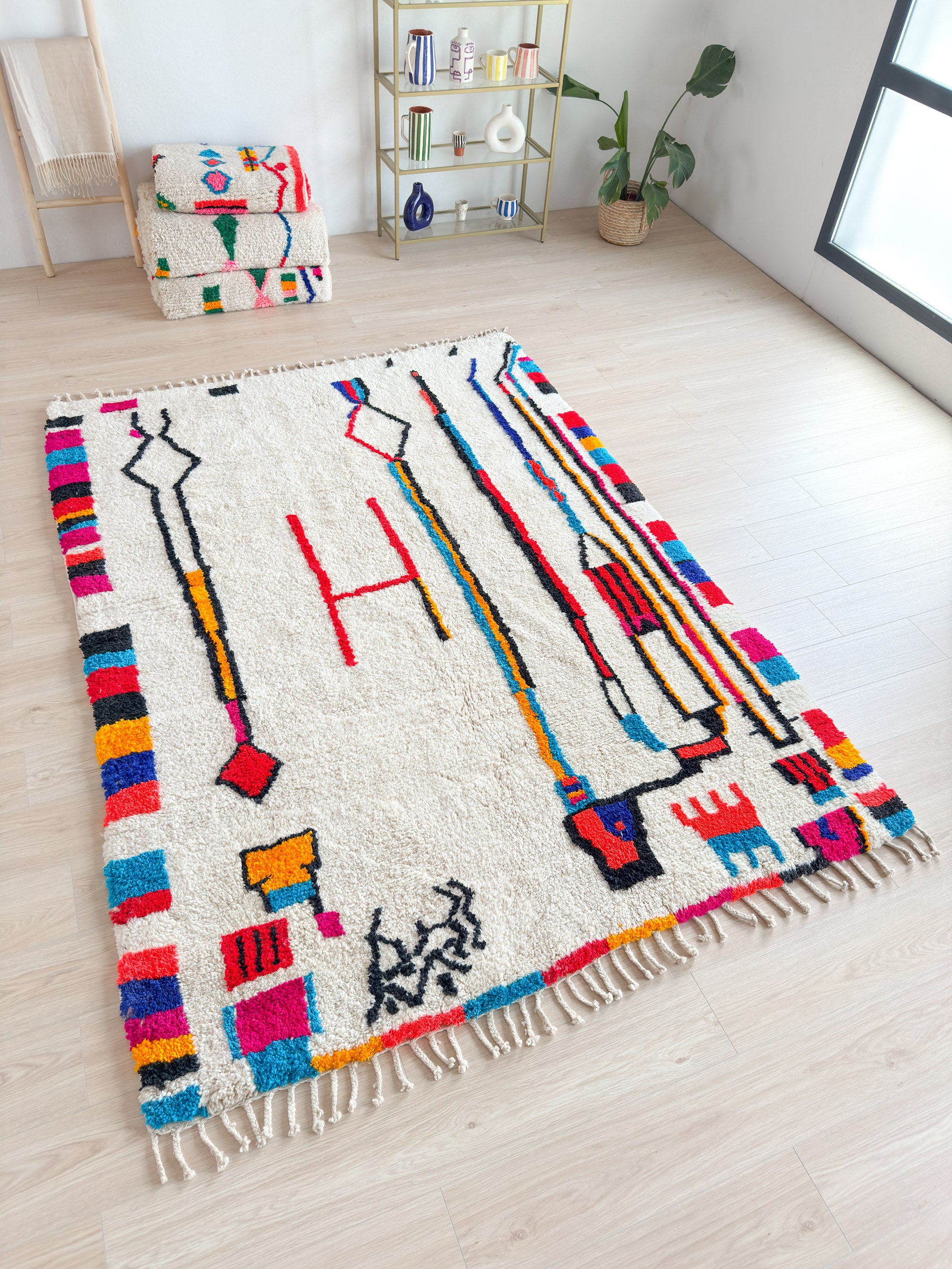 Colorful Berber rug 196 x 287 cm - no. 2129