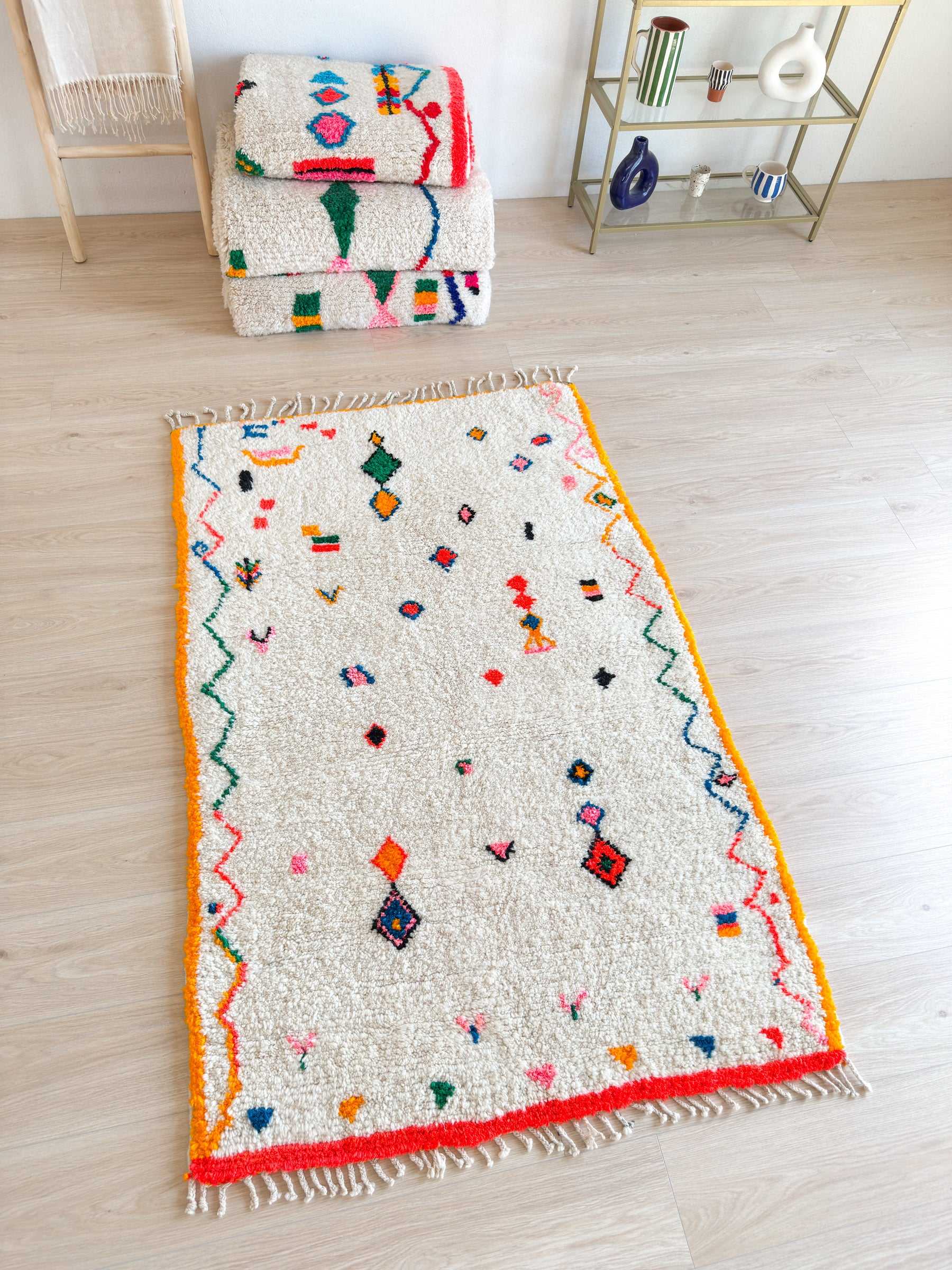 Tapis berbère coloré 118 x 200 cm - n°2125
