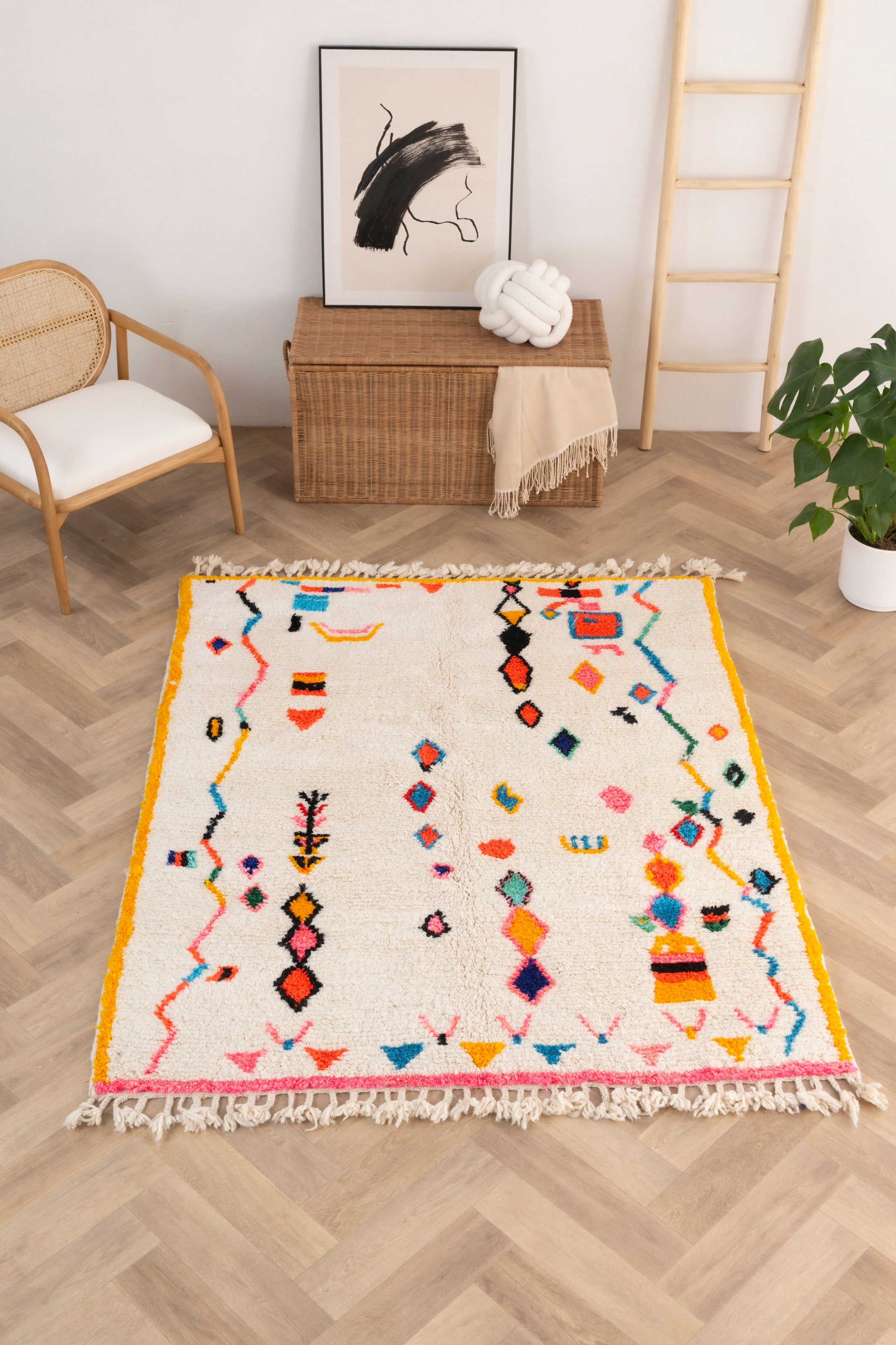 Tapis berbère coloré 158 x 206 cm - n°1573