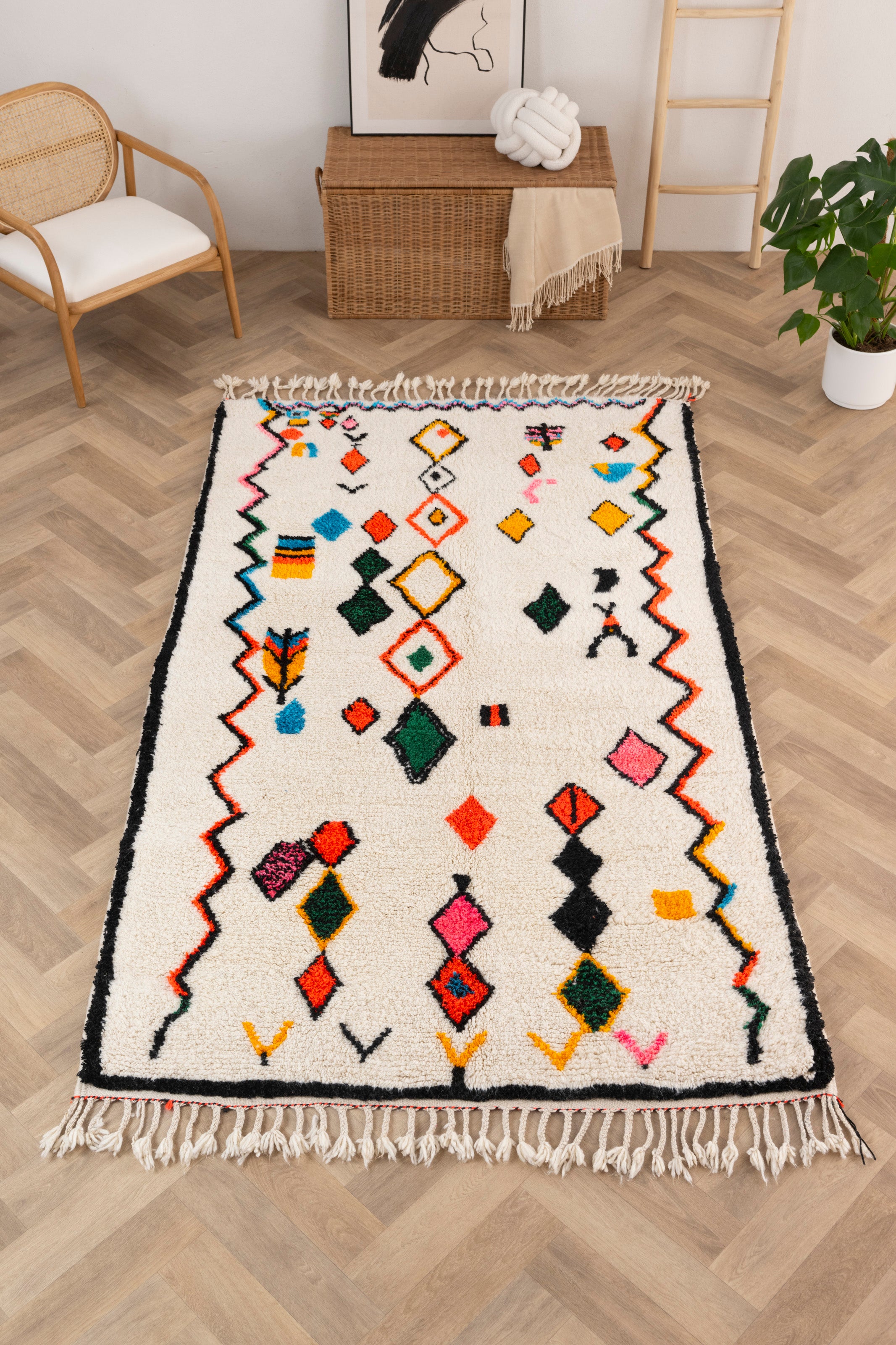 Tapis berbère coloré 153 x 278 cm - n°1661