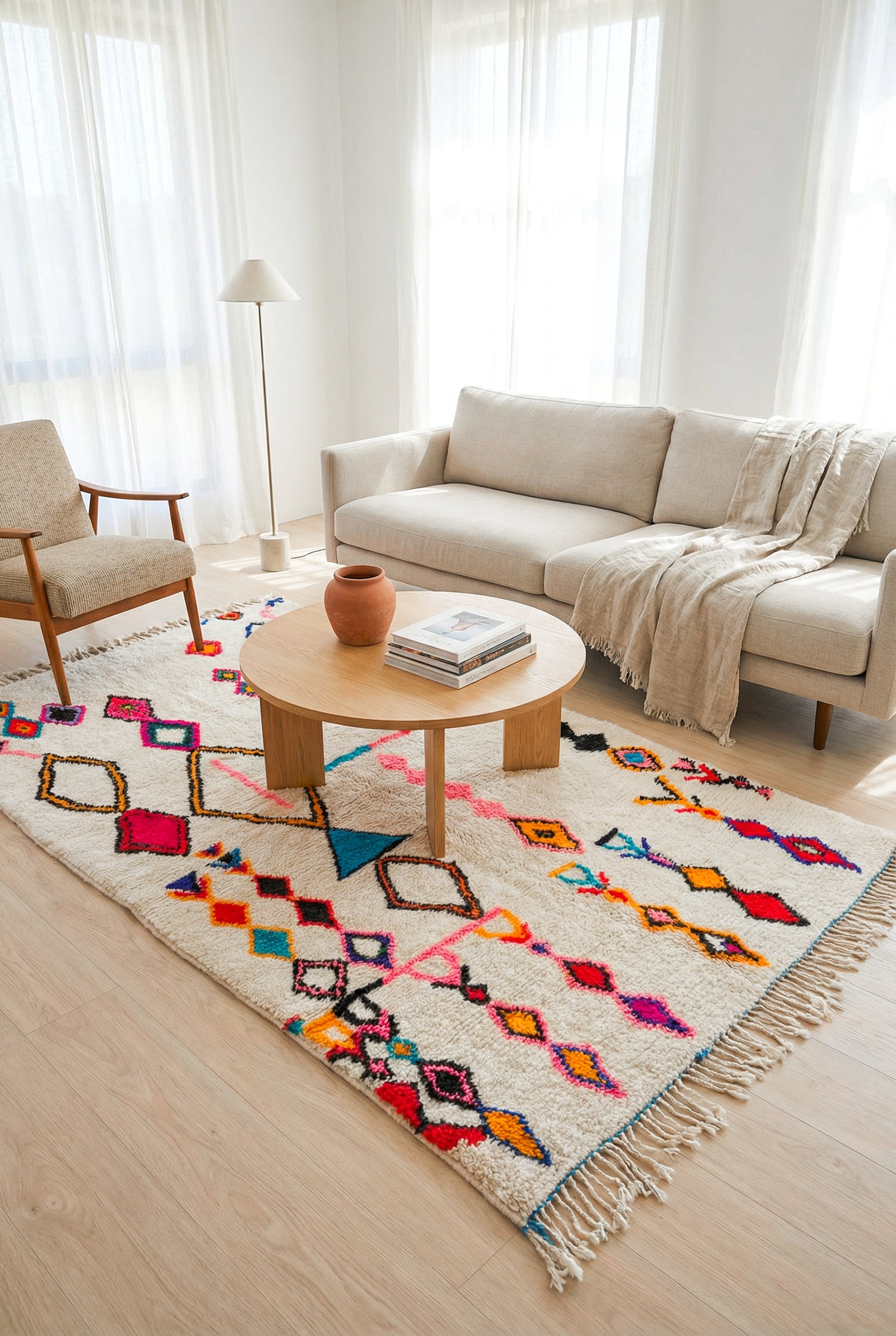 Colorful Berber rug 152 x 278 cm - n°2037