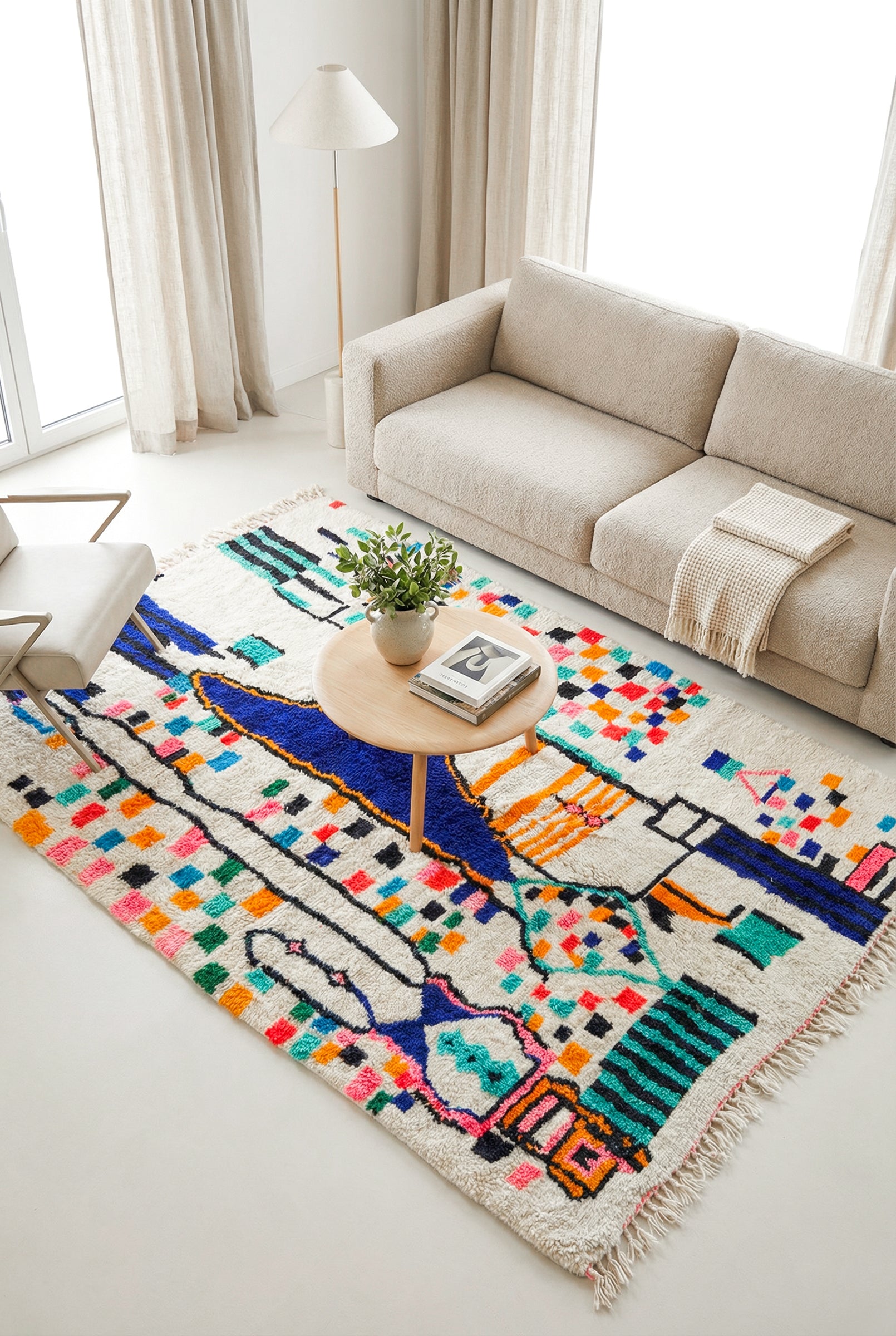 Colorful Berber rug 218 x 311 cm - n°2277