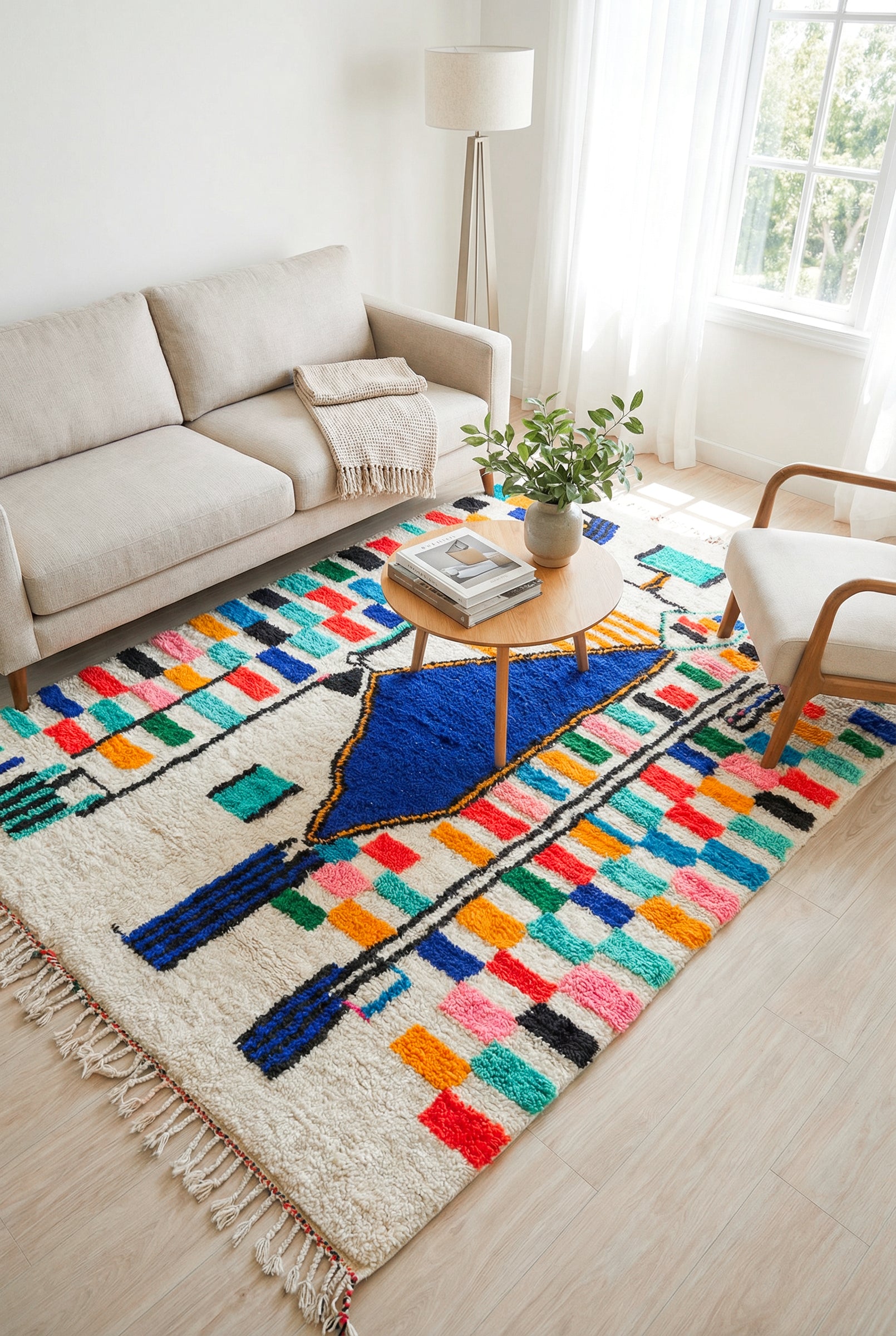 Colorful Berber rug 213 x 331 cm - n°2304