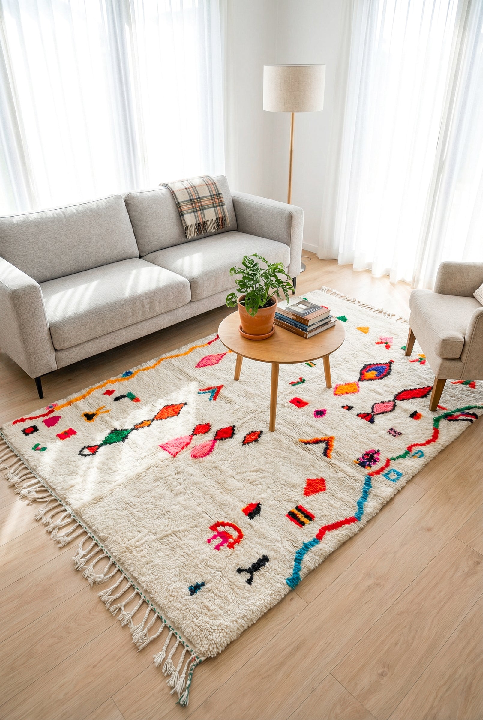 Tapis berbère coloré 192 x 316 cm - n°1176