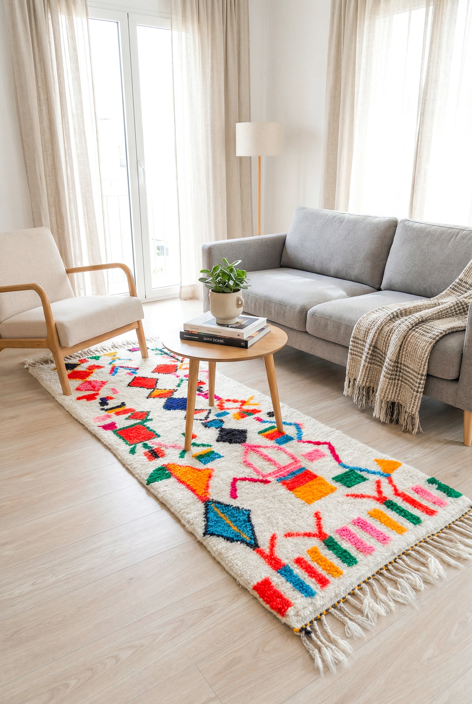 Farbenfroher Berber-Läuferteppich 85 x 268 cm - Nr. 2222