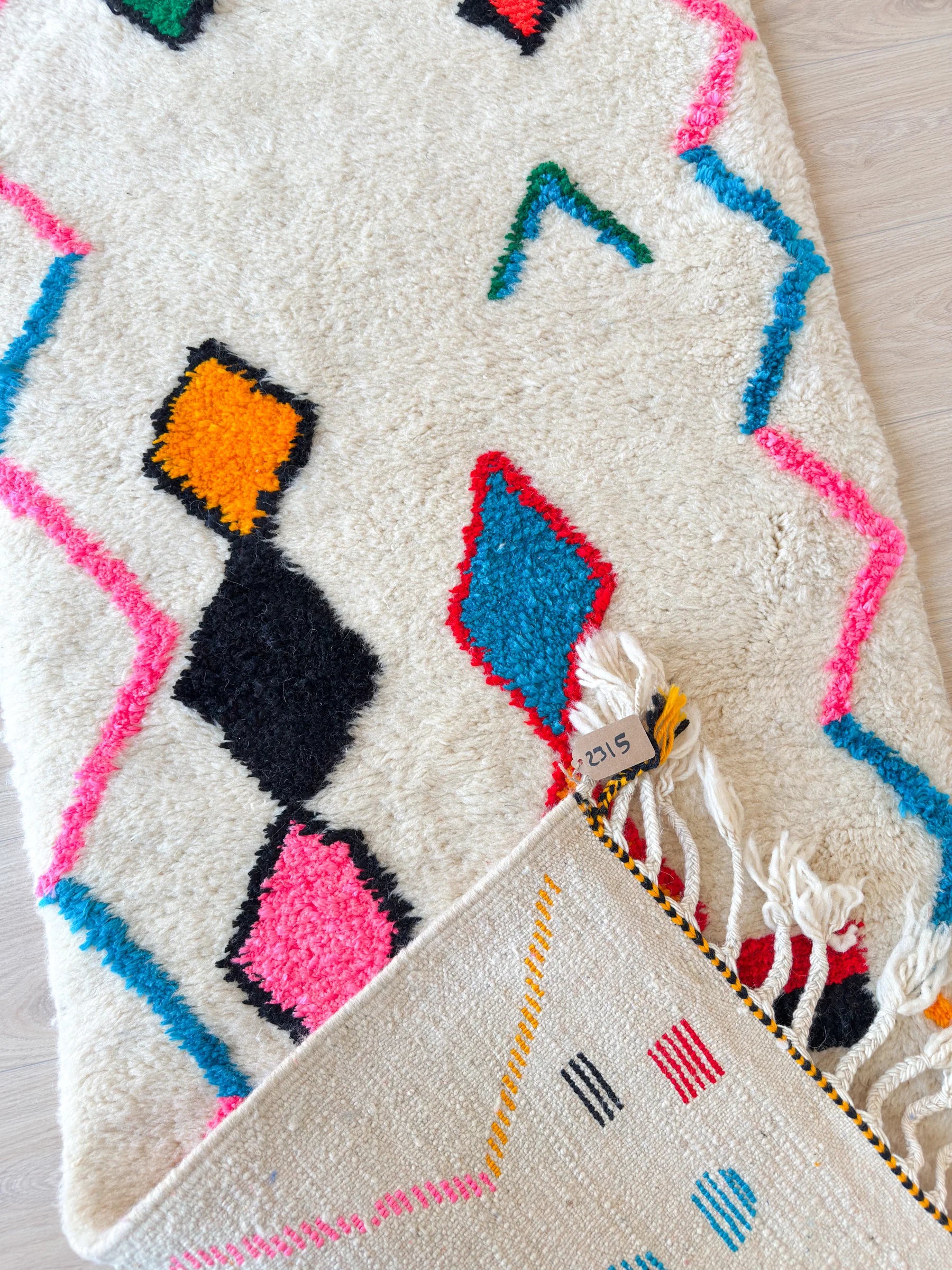 Tapis de couloir berbère coloré 82 x 387 cm - n°2315