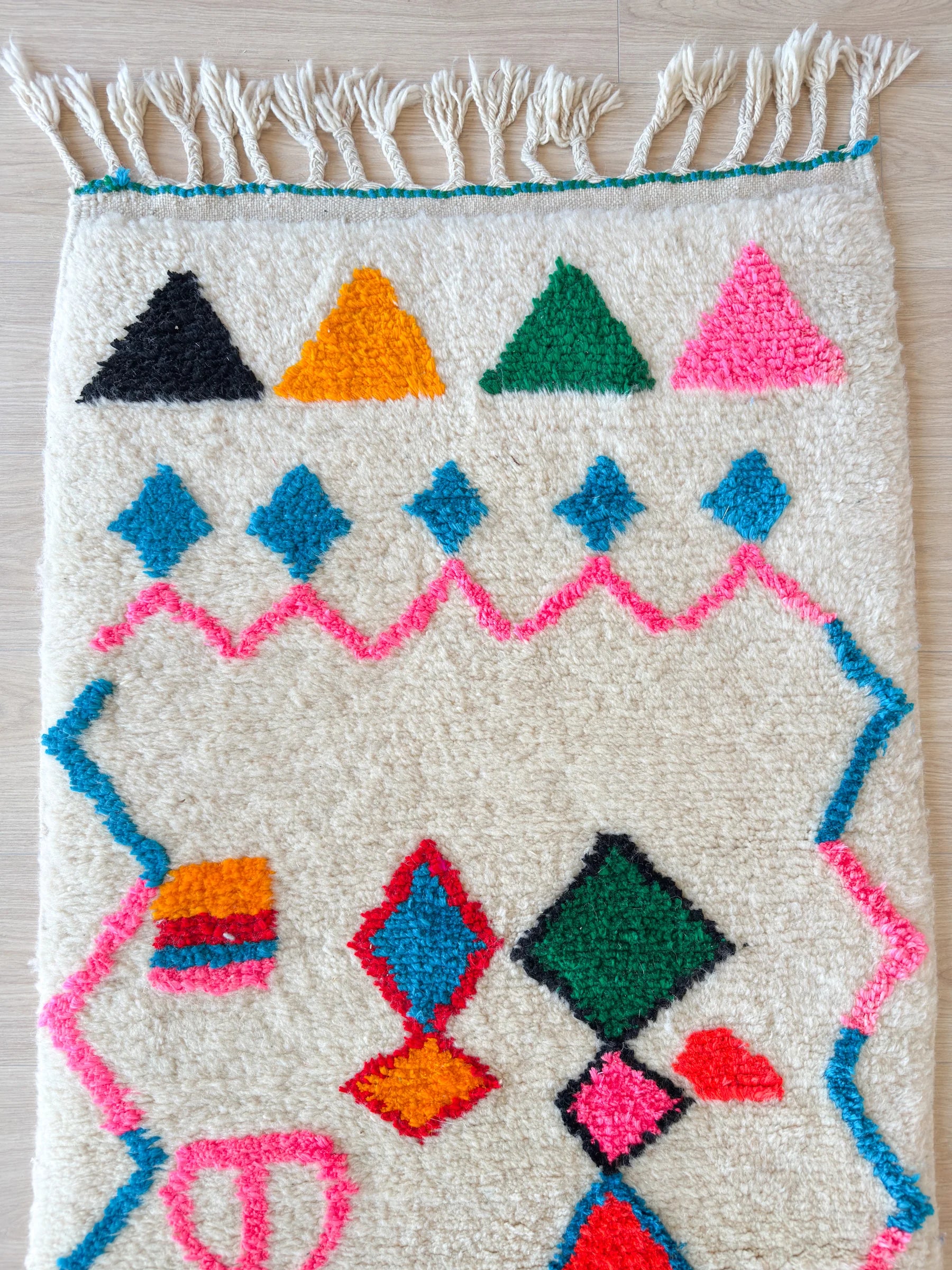 Tapis de couloir berbère coloré 82 x 387 cm - n°2315