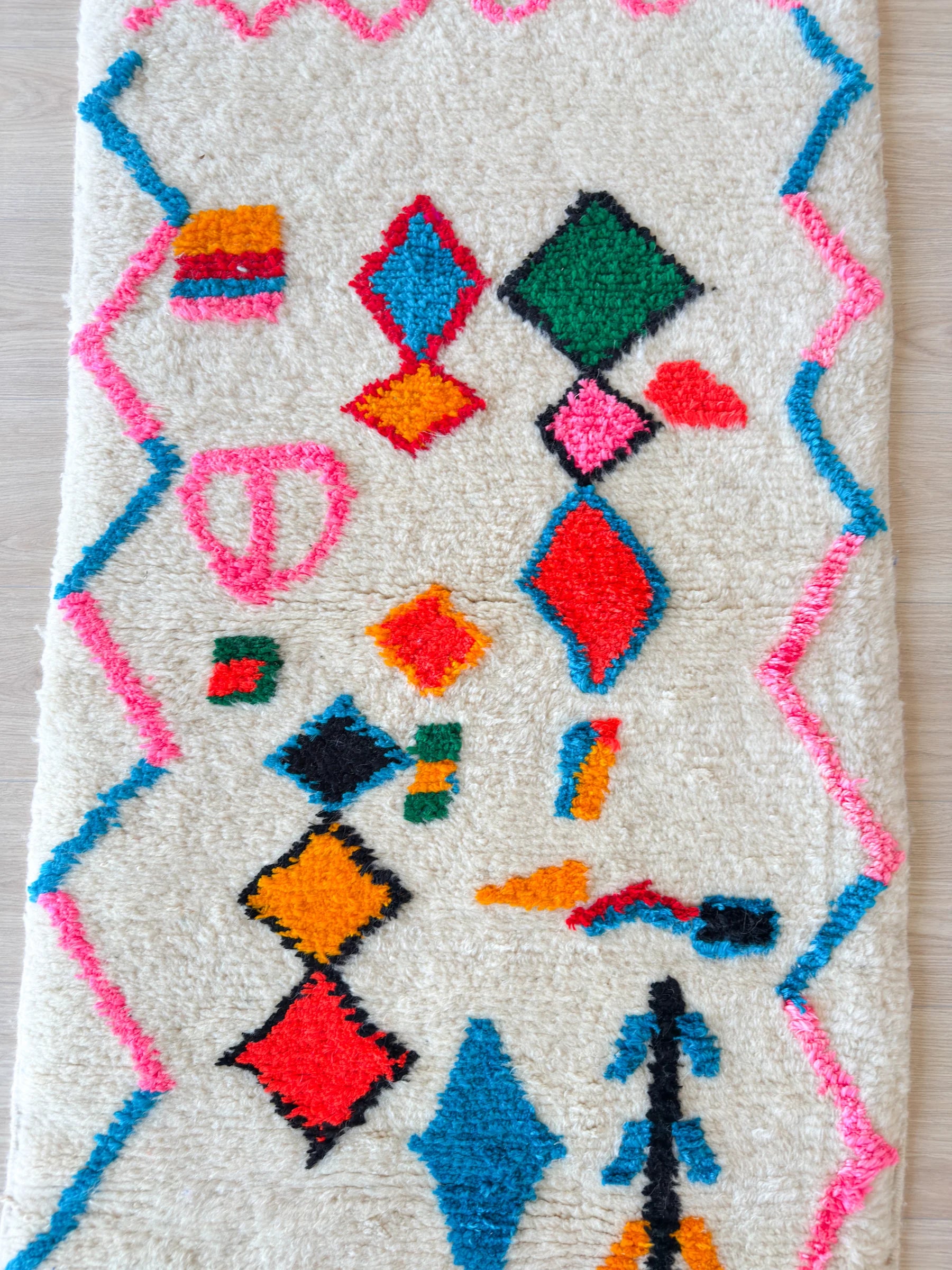 Tapis de couloir berbère coloré 82 x 387 cm - n°2315