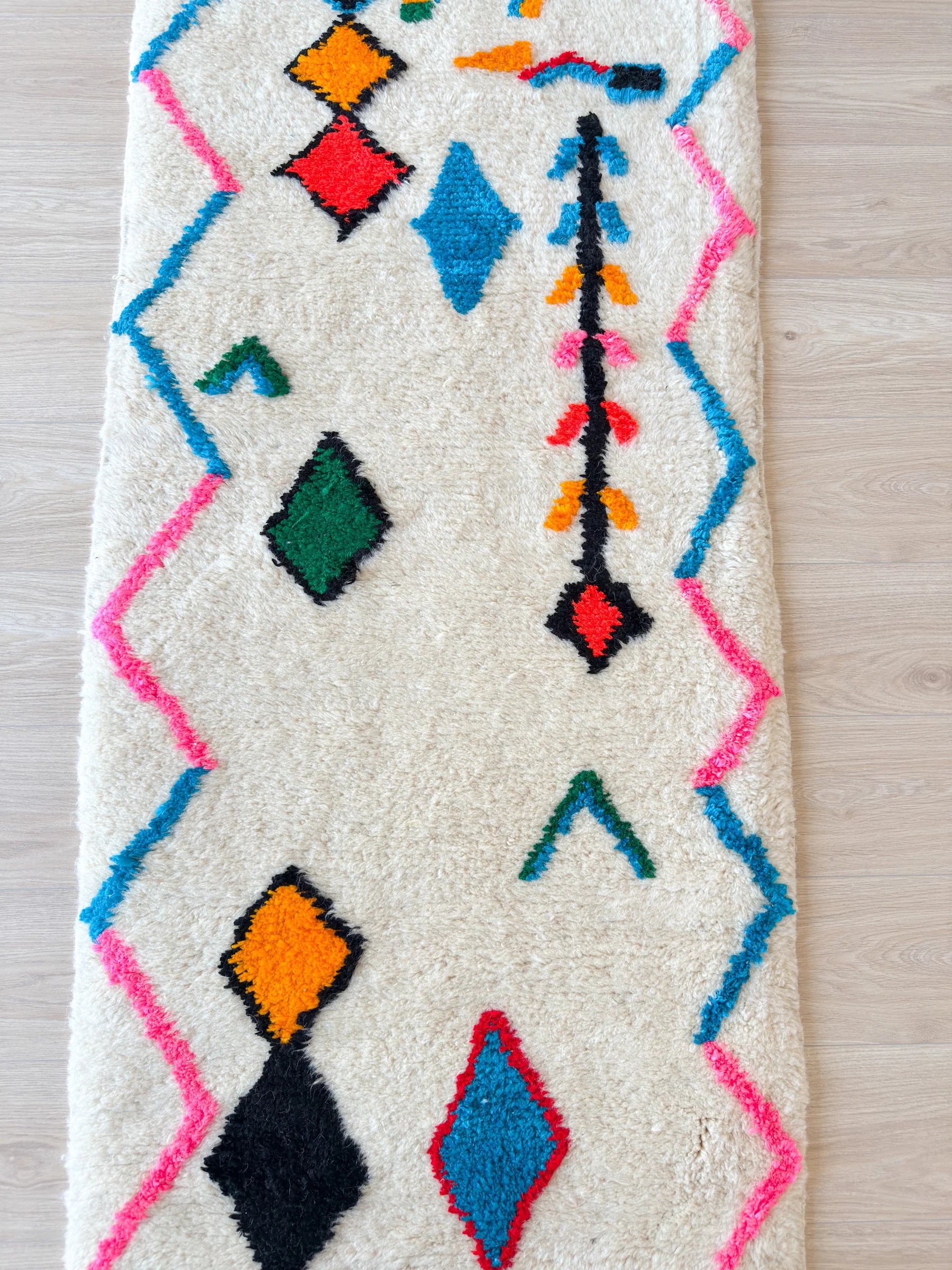Tapis de couloir berbère coloré 82 x 387 cm - n°2315